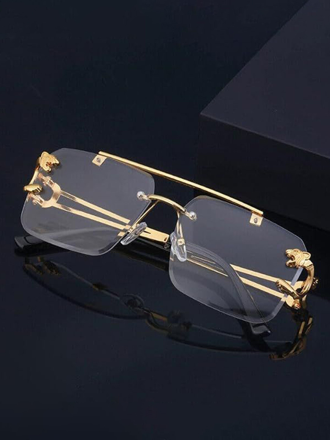 DEXENT COLLECTION Unisex Rimless Sunglasses Lion Clr