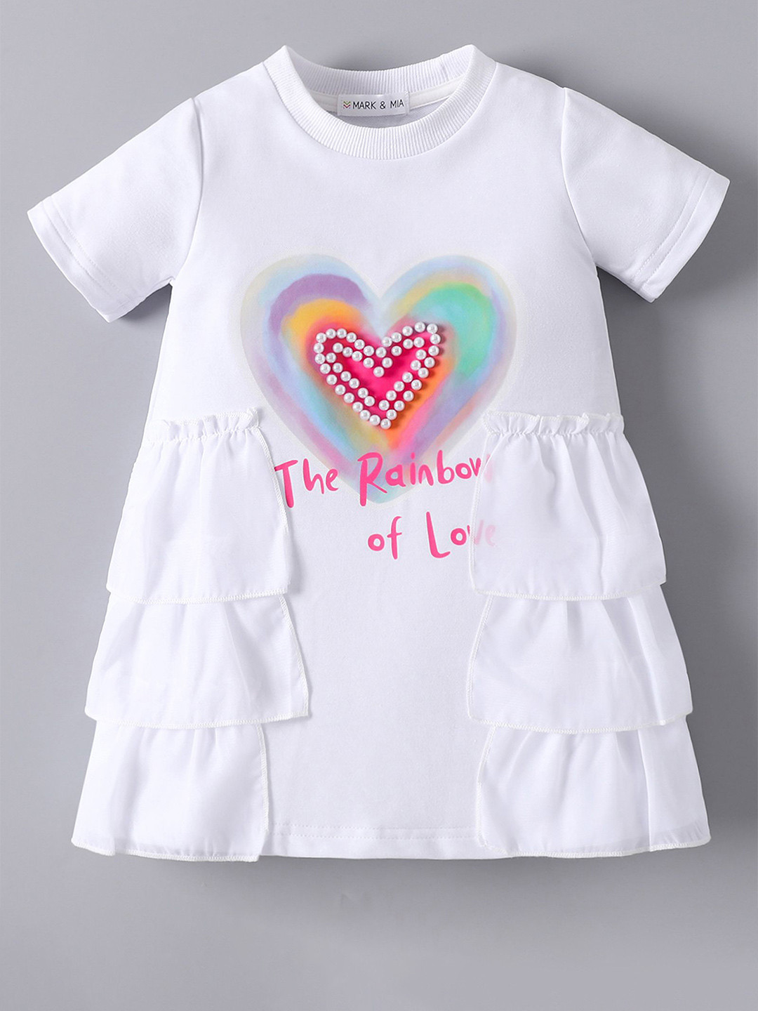 Mark & Mia Girls Graphic Printed A-Line Knee Length Dress