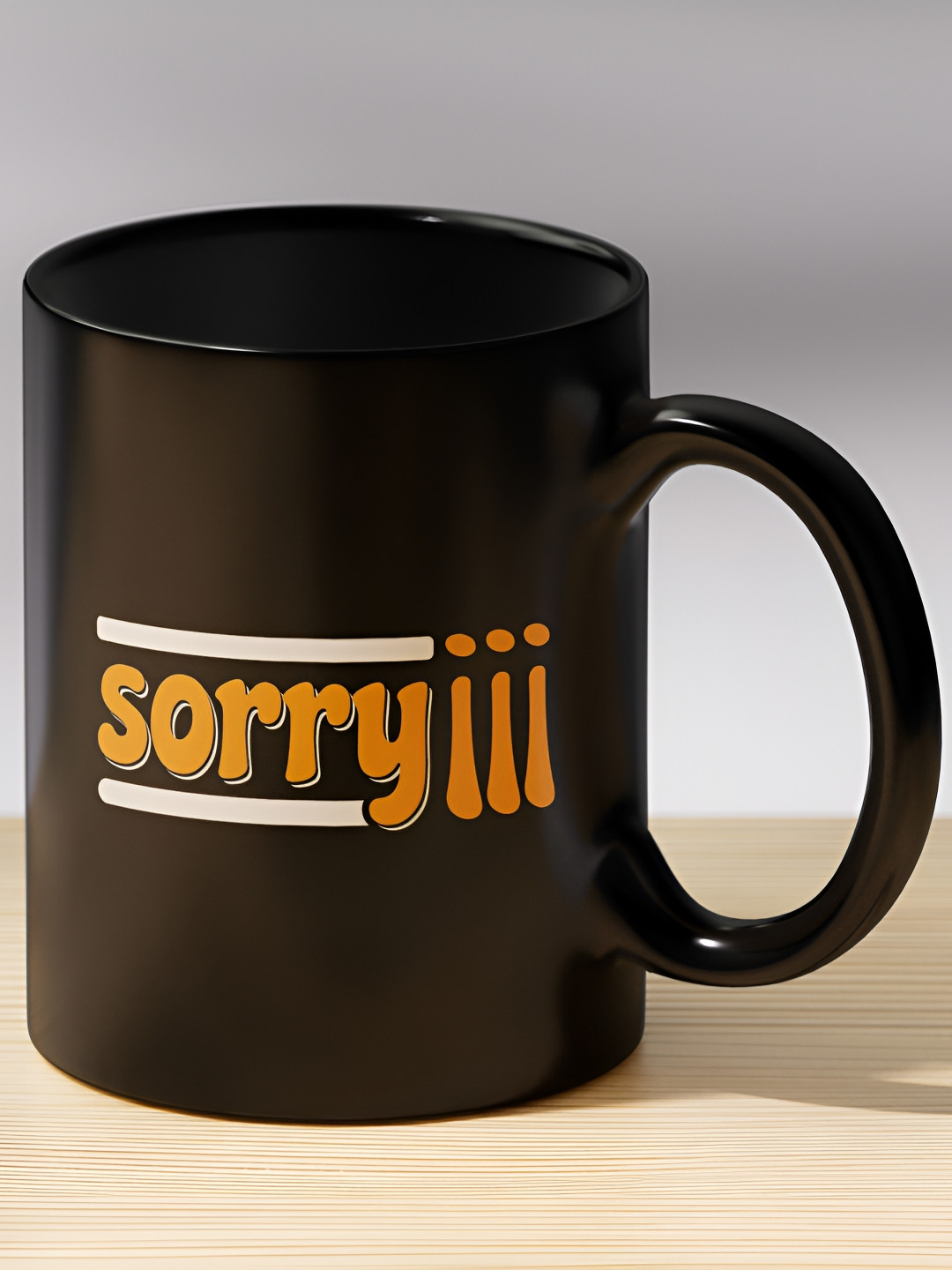 Gift4You Collapsible Black Typography Ceramic Handmade Cup-350ml