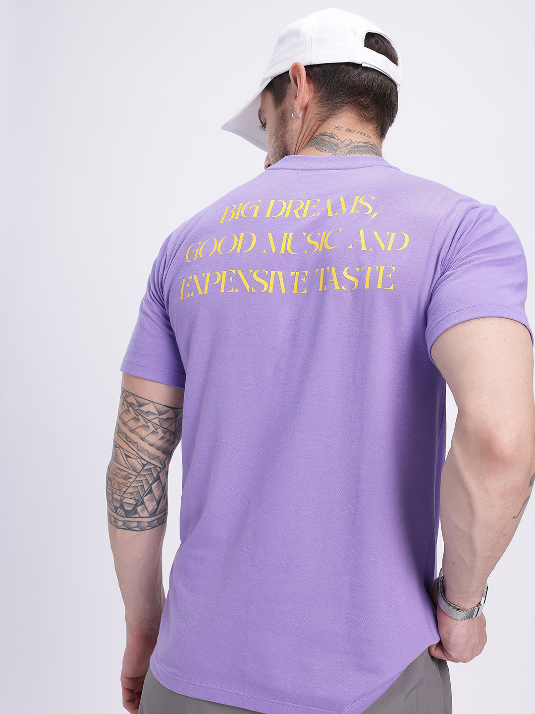 glitchez Expressive Fonts Print Round-Neck Regular Fit T-shirt