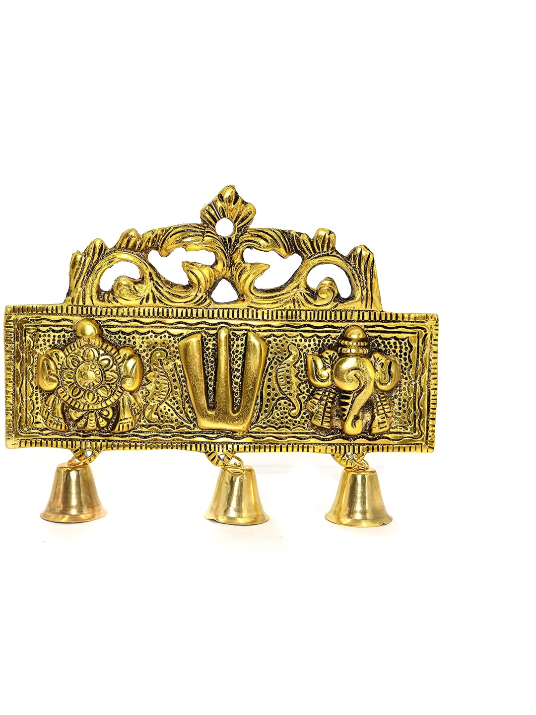 Aura Tirupati Plate Gold Metal Metallic Prayer Room Small Showpiece - 6.3 Inches