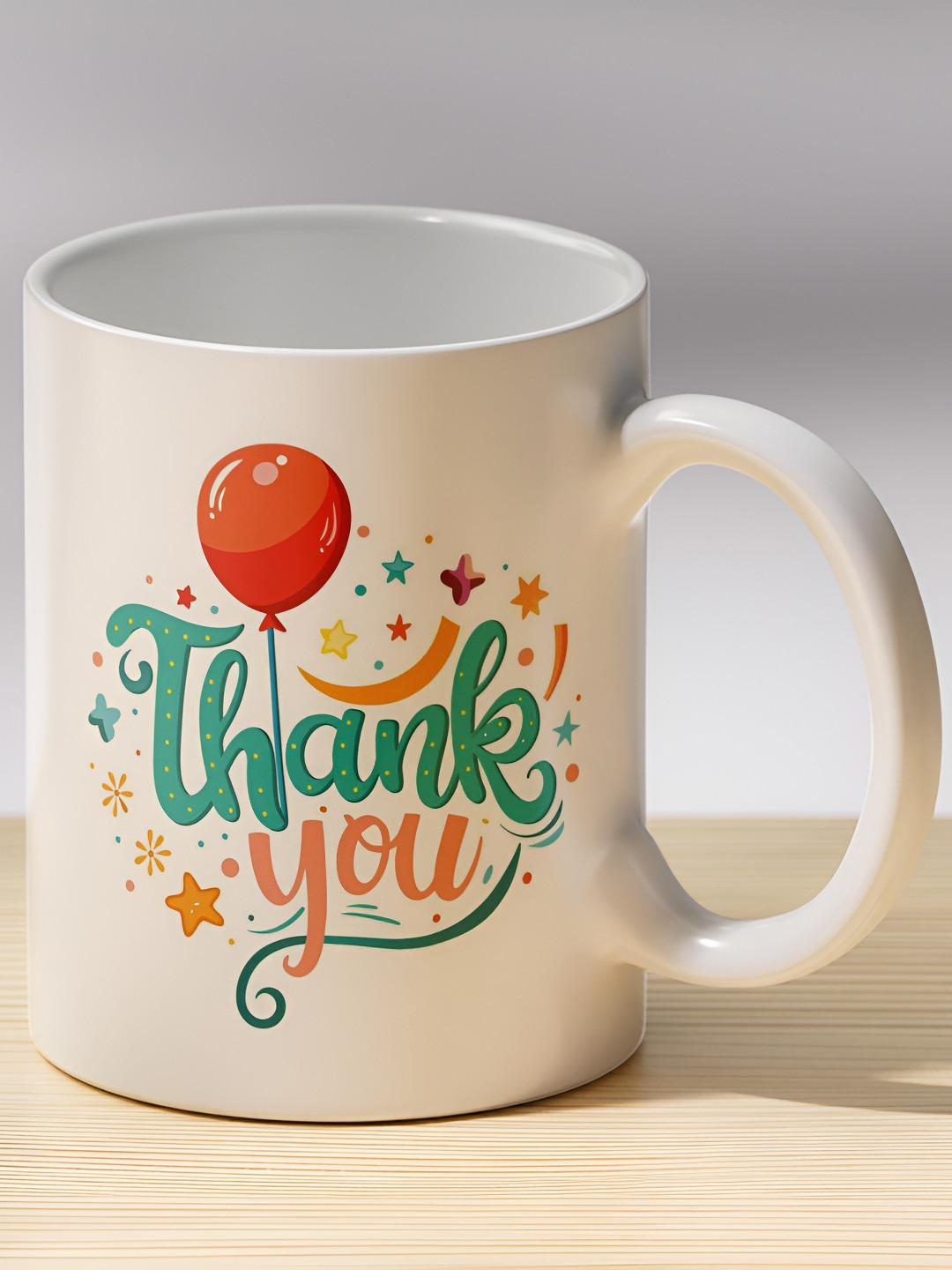 Gift4You Abstract Wavy White Typography Ceramic Handmade Cup-325ml