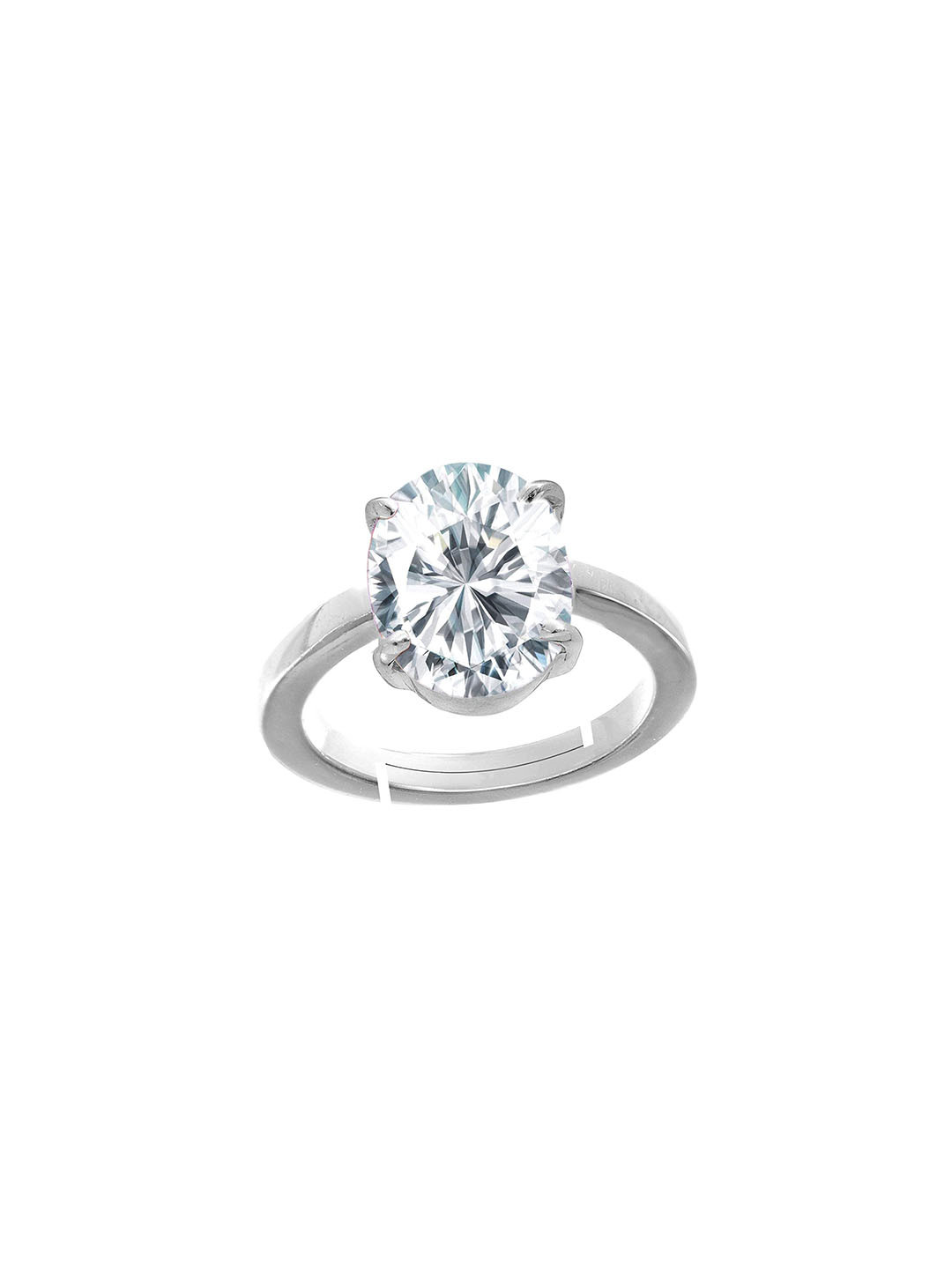 RRVGEM 11.40 KT Cubic White Zircon American Diamond Round Shape Ring