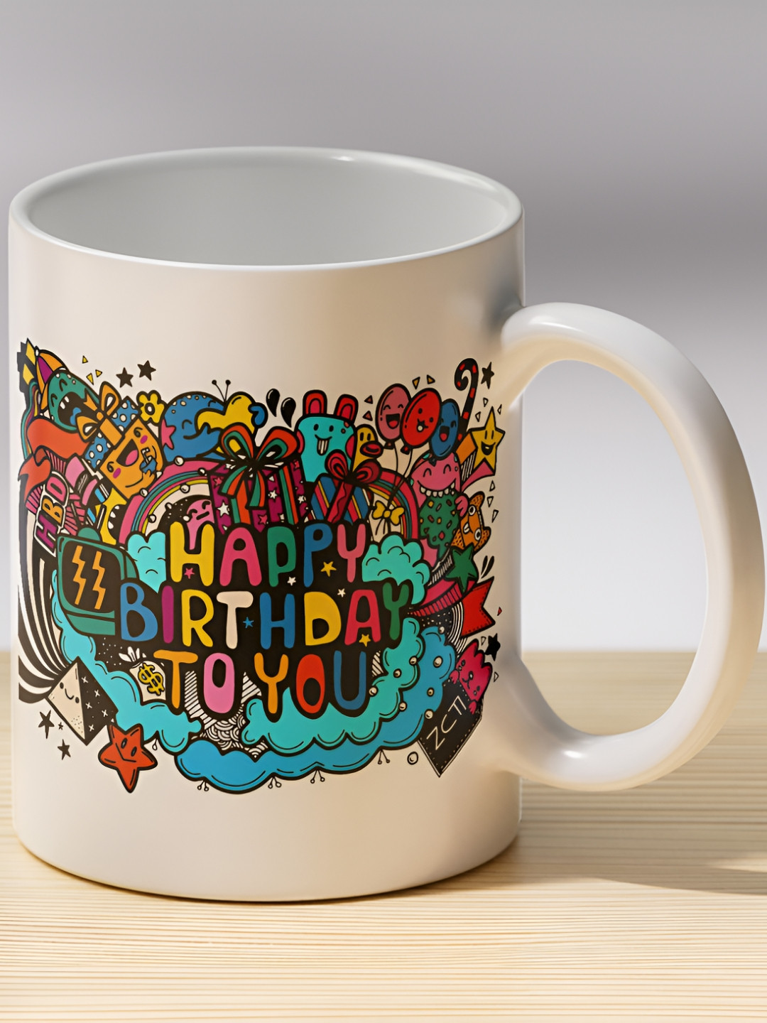 Gift4You Novelty Series Zoya Multicoloured Typography Ceramic Handmade Mug-320ml