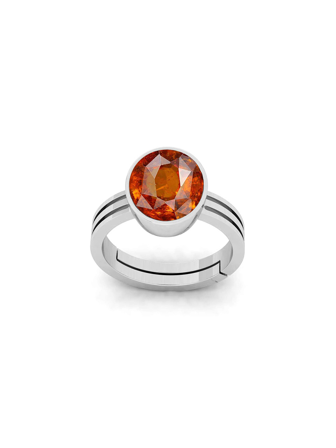 RRVGEM 11.00 KT 11.30 KT Gemstone Gomed Hessonite Stone Ring for Man a