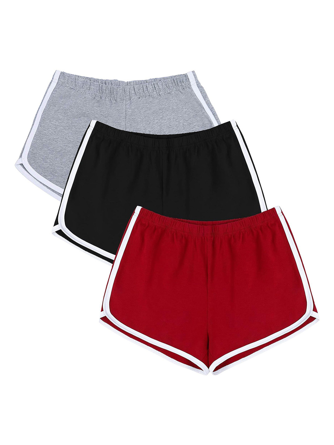 FASLA Girl Pack Of 3 Skinny Fit Outdoor Sports Shorts