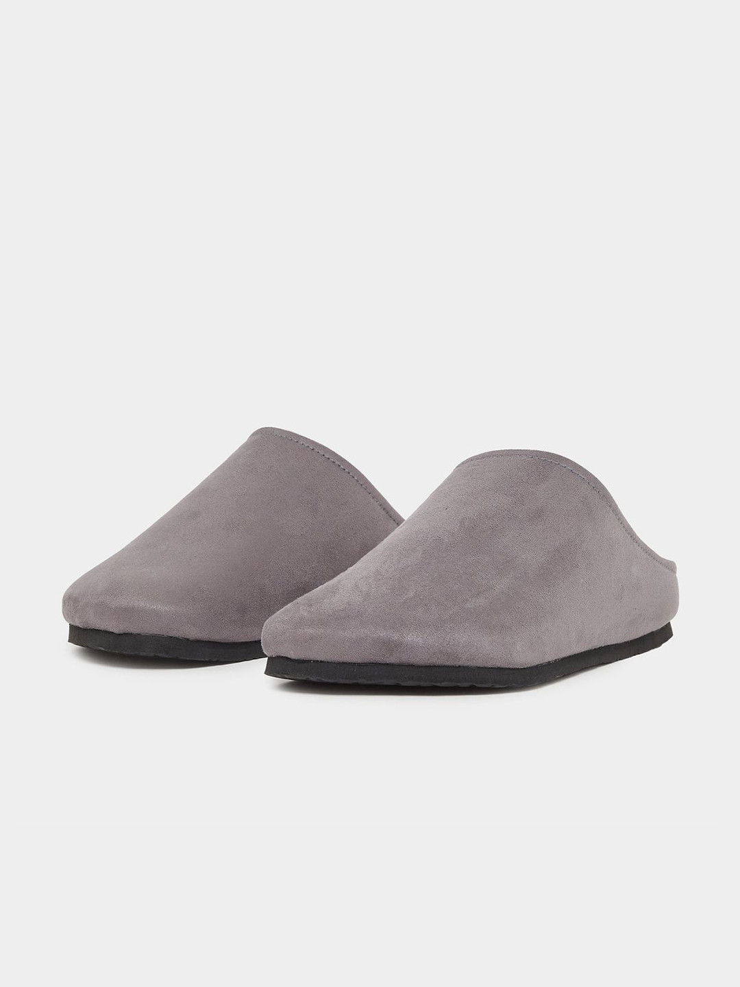 Styli Men Solid Faux Suede Platform Clogs