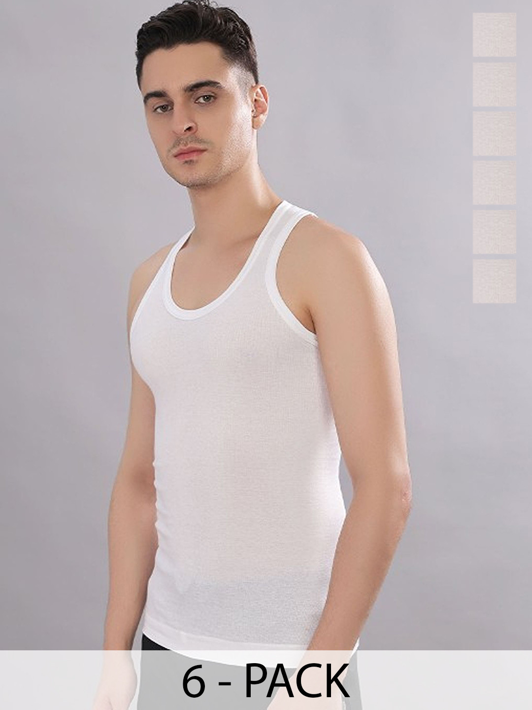 CAVENDERS Pack Of 6 Pure Cotton Basic Vests White Pure CottonDno-v223st