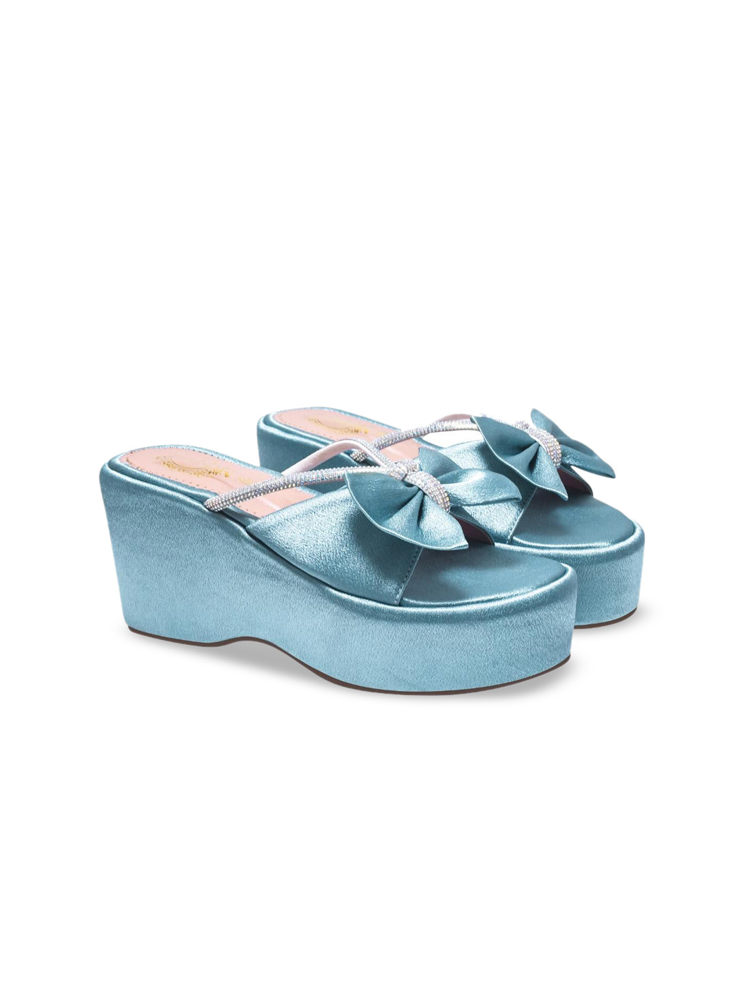 Stylestry Suede  Metallic Platform Heel Sandals