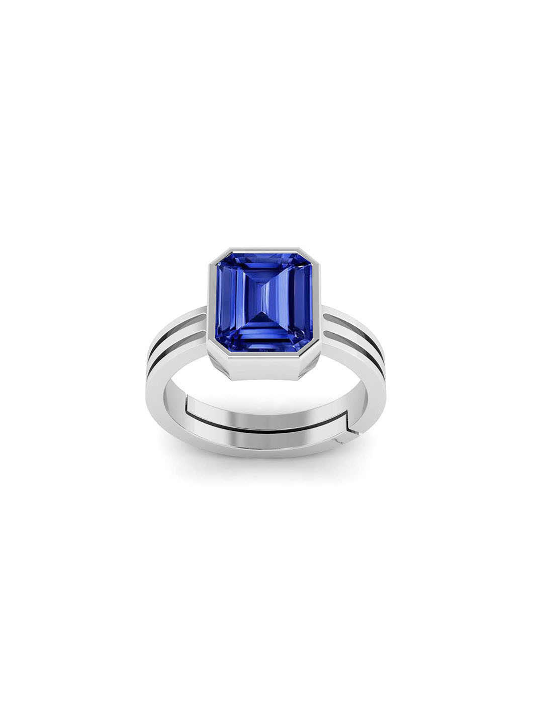 RRVGEM Blue Sapphire Silver Plated Ring