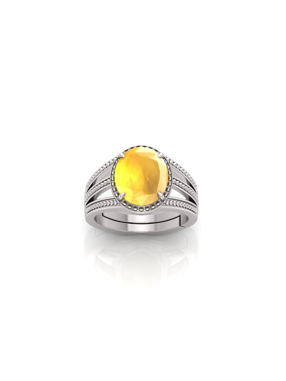 RRVGEM 7.00 Ratti Yellow Sapphire Ring Men