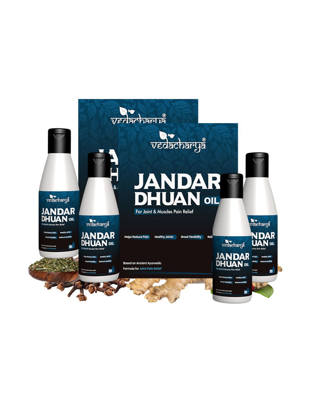 Vedacharya Set Of 4 Jandar Dhuan Oil - 150 ml Each