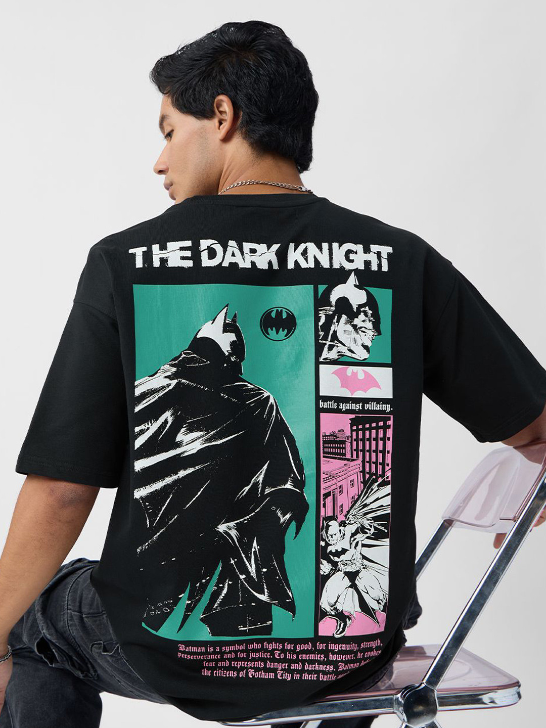 The Souled Store Men Typography Batman Face Your Fear Printed T-shirt