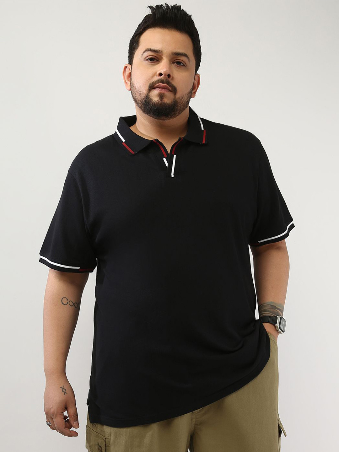 Urbano Plus Men Solid Regular Fit Half Sleeve Cotton Polo T-Shirt