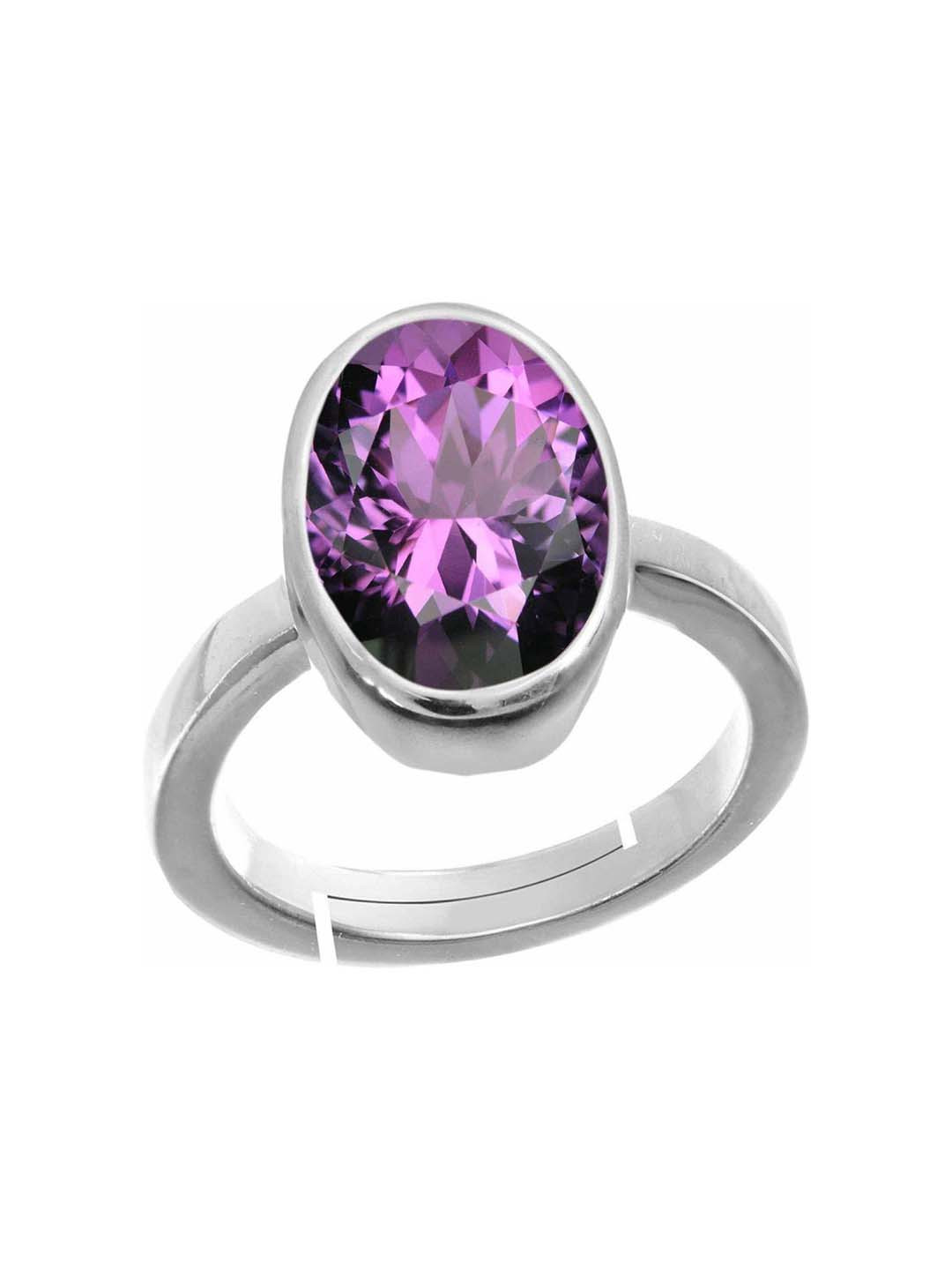Sidharth Gems 11.25 Ratti 10.00 Amethyst Ring Katela Ring Amethyst Finger Ring