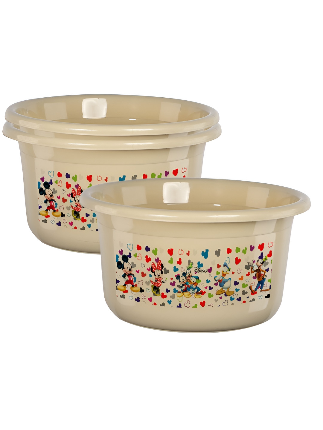 Aura Pack Of 3 Beige Disney Printed Bath Tub 25 Liter