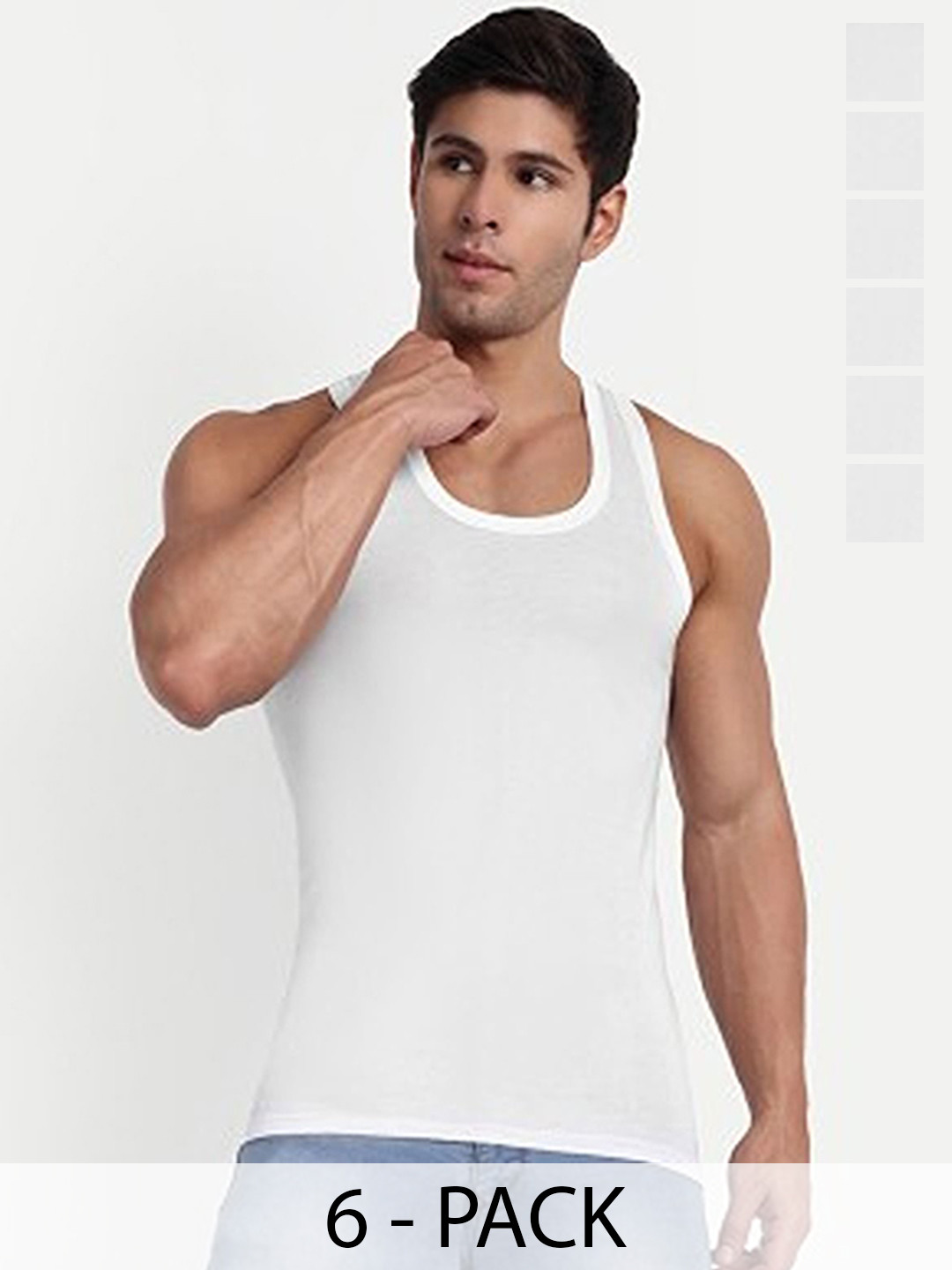 CAVENDERS Pack Of 6 Pure Cotton Basic Vests White Pure CottonDno-v103st
