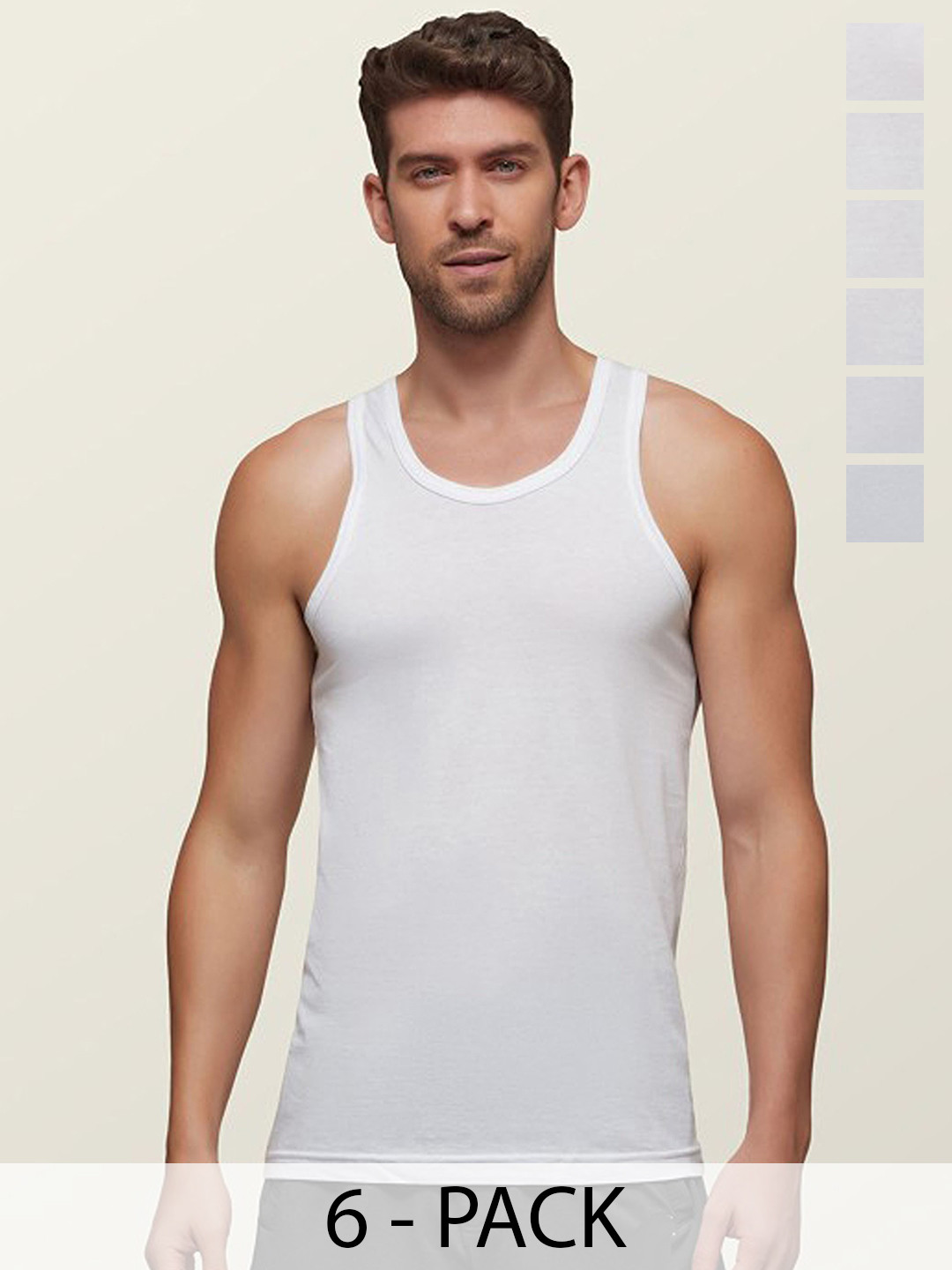 CAVENDERS Pack Of 6 Pure Cotton Underhsit Vests White Pure CottonDno-v61st