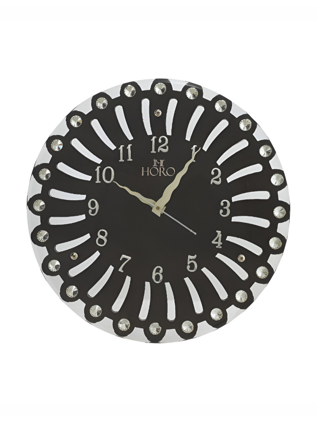 Horo Brown Wood Large Display Round Battery Analogue Wall Clock-41cm