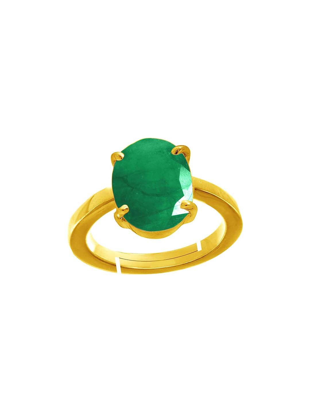 RRVGEM Unisex Emerald Stone Gold Plated Finger Ring