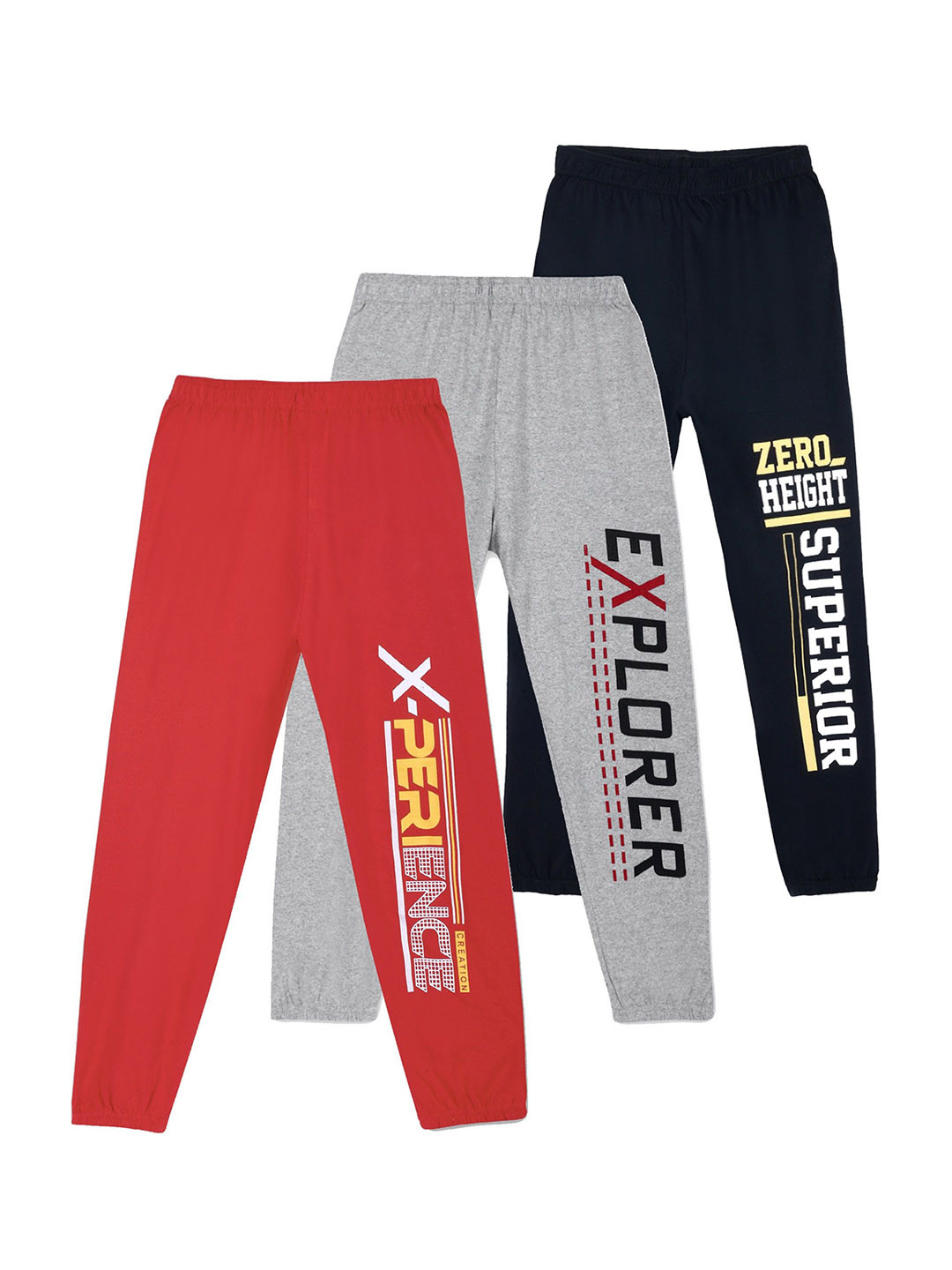 FASLA Boys Pack Of 3 Printed Pure Cotton Joggers