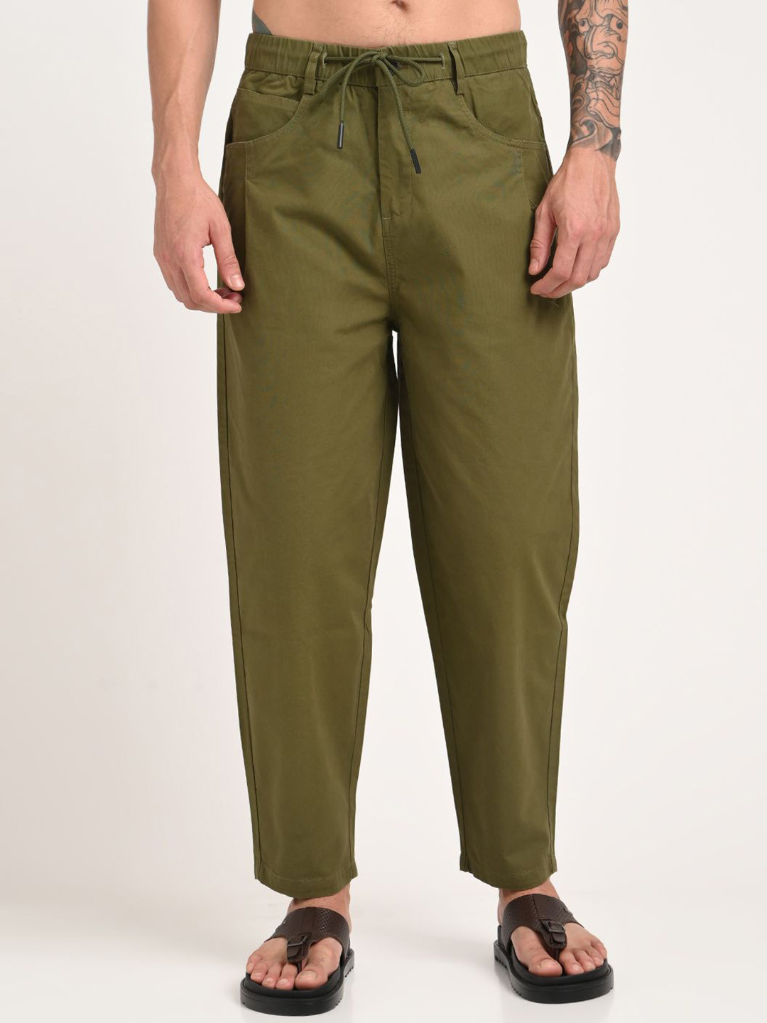 Blu MNKY Men Smart Loose Fit Trousers