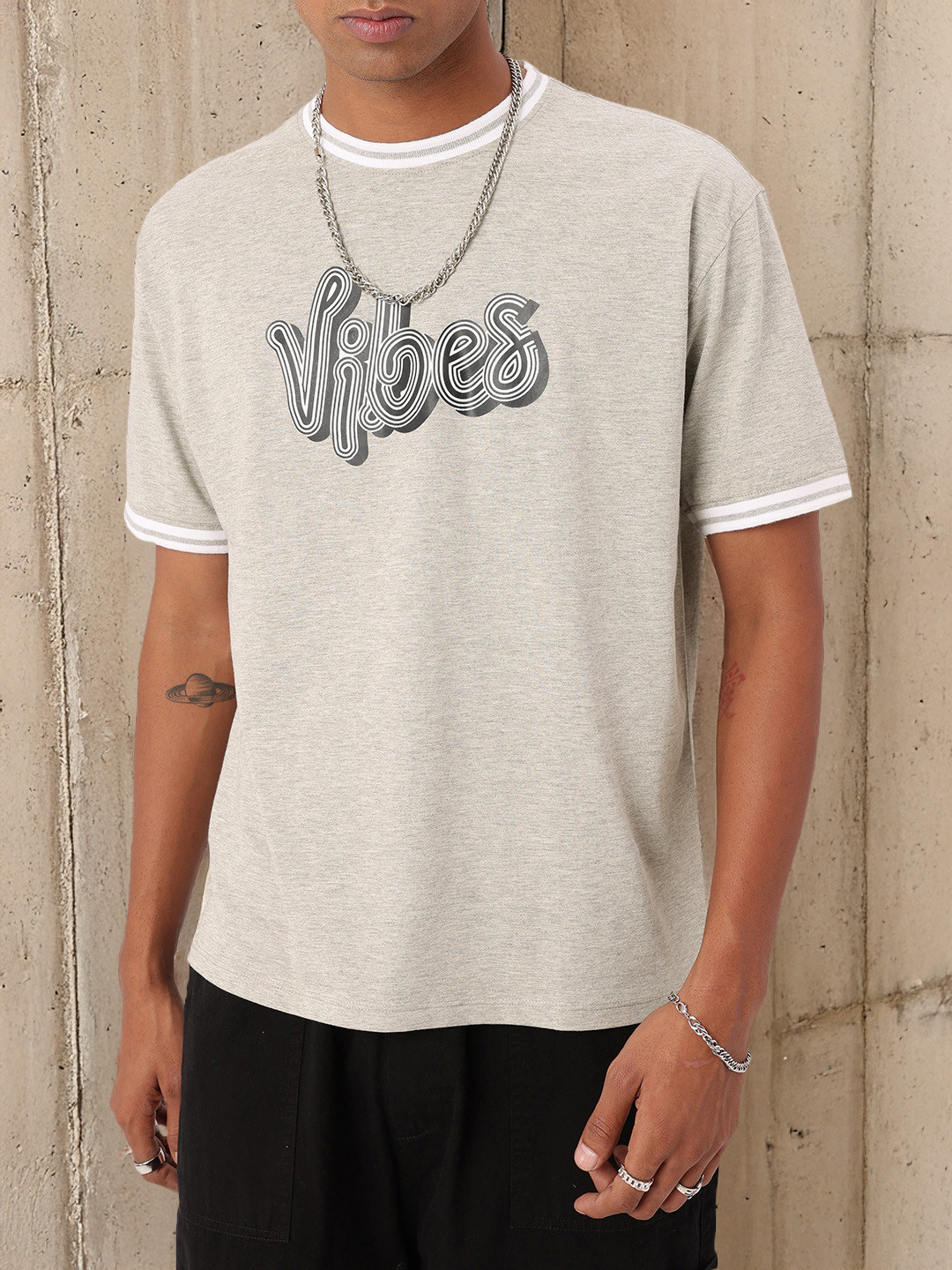 glitchez Check Printed T-shirt