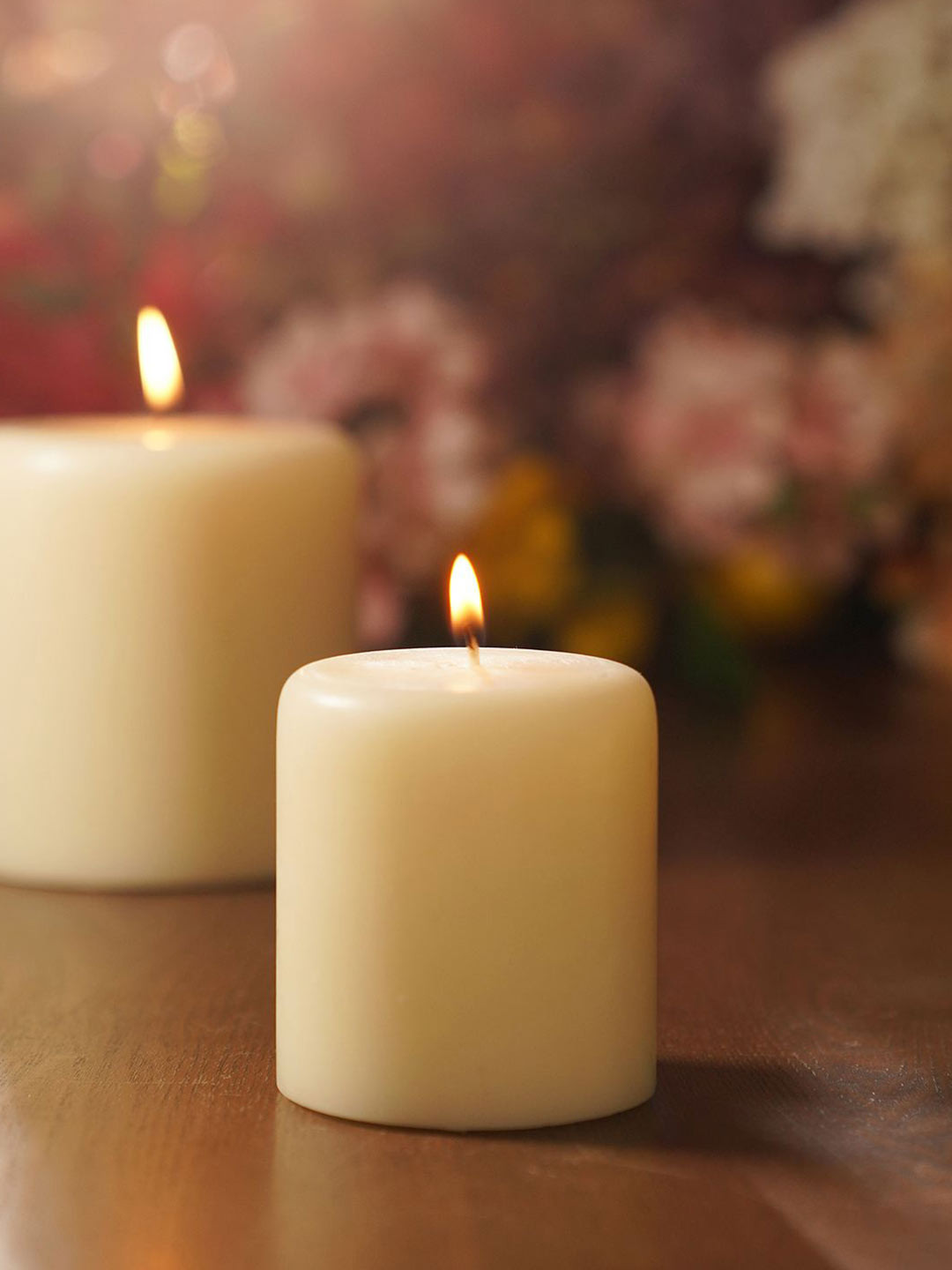 Pure Home and Living White and Chamomile Lavender & Chamomile Solid Pillar Candles