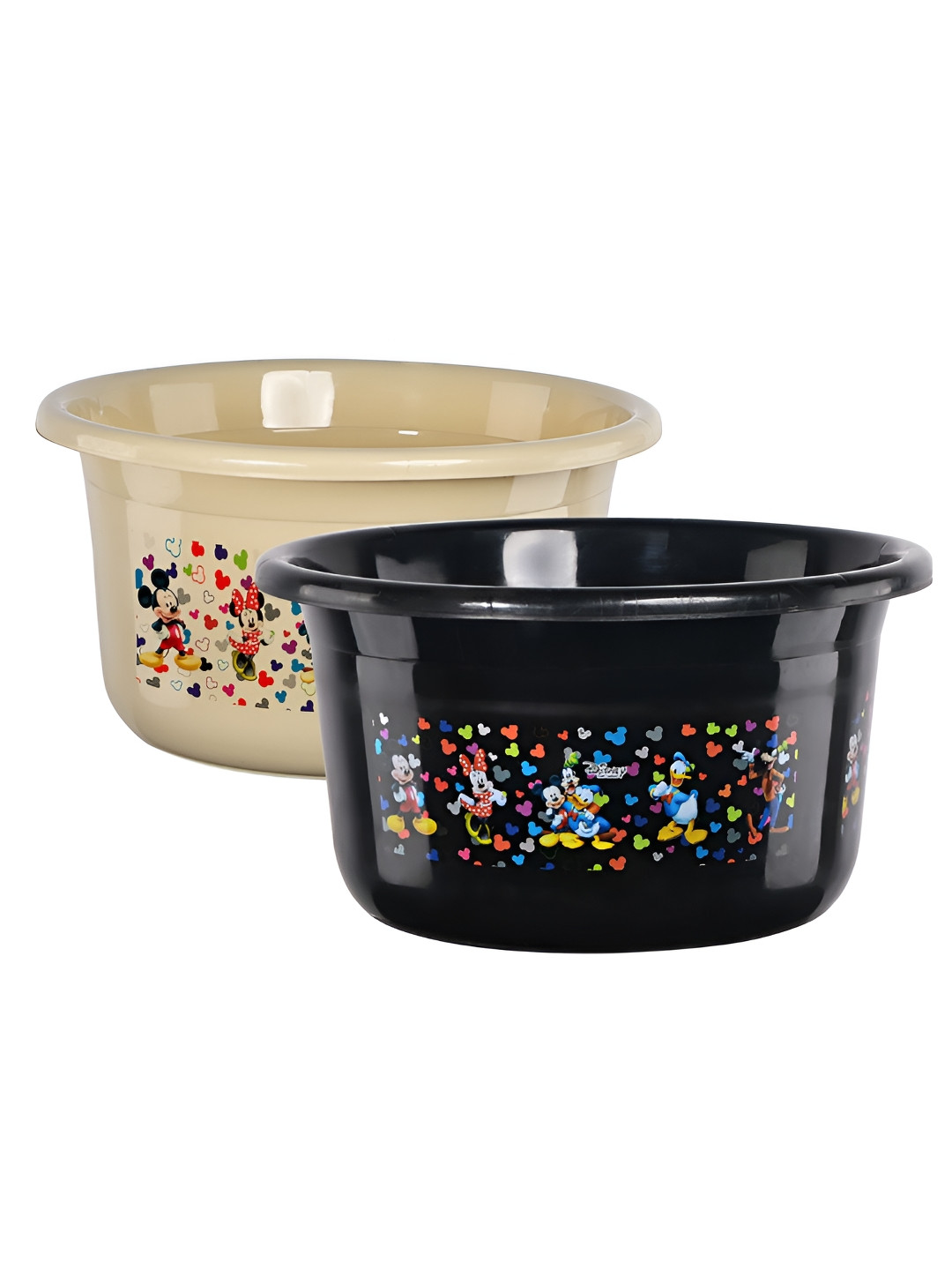 Aura Unisex 2 Pieces Black & Beige Disney Printed Bath Tub 25L
