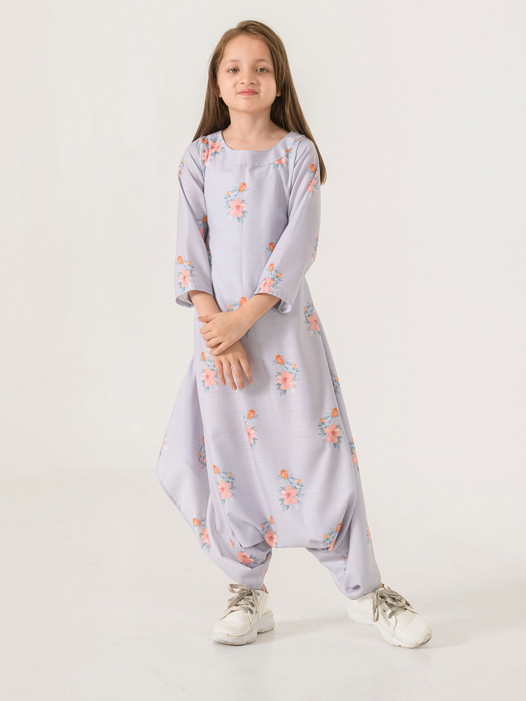 Pasha Girls Slate Grey Dhoti Jumpsuit