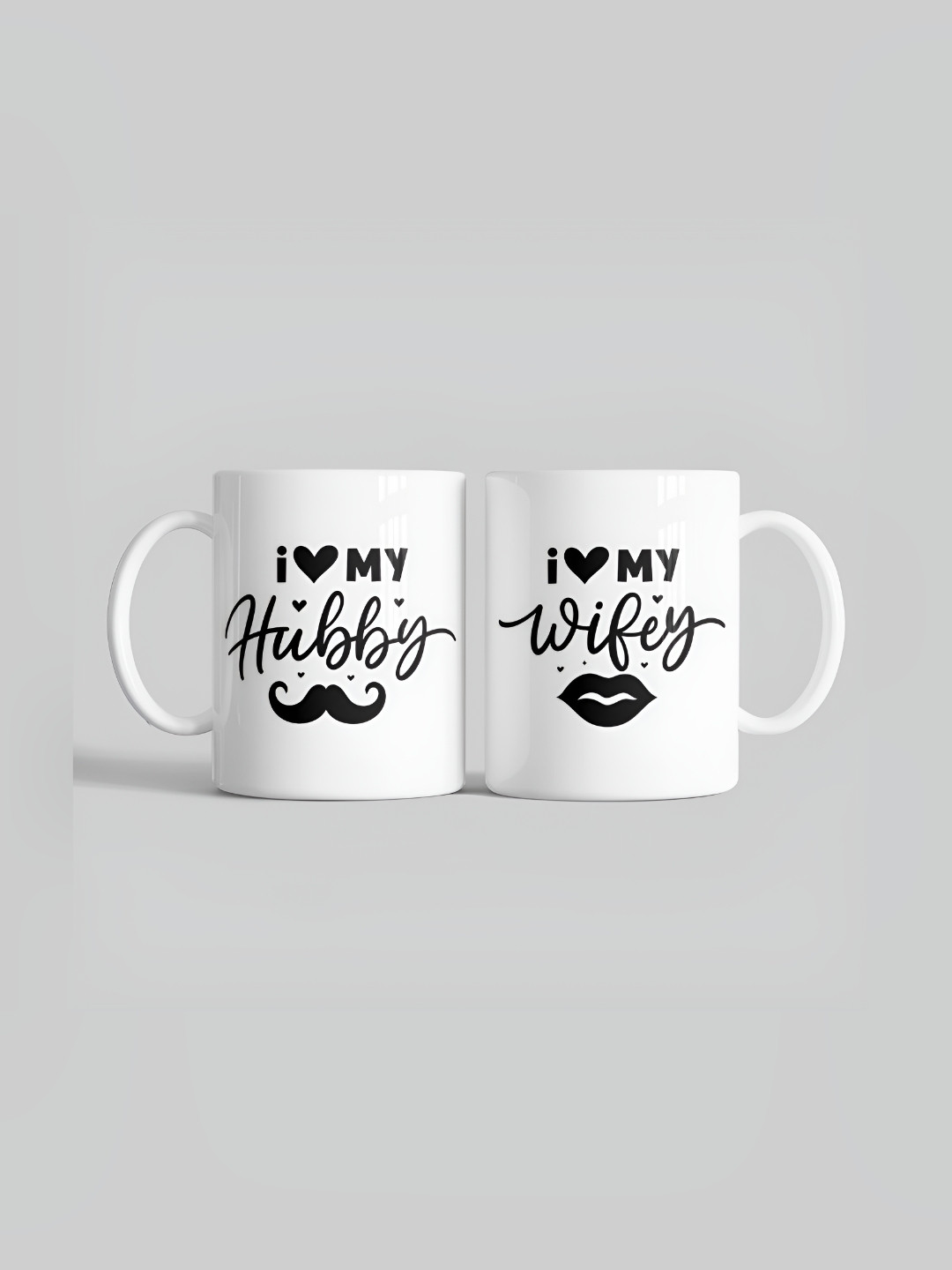 Gift4You Football Shaped White Typography Ceramic Microwave Safe 2 Piece Cups-325ml