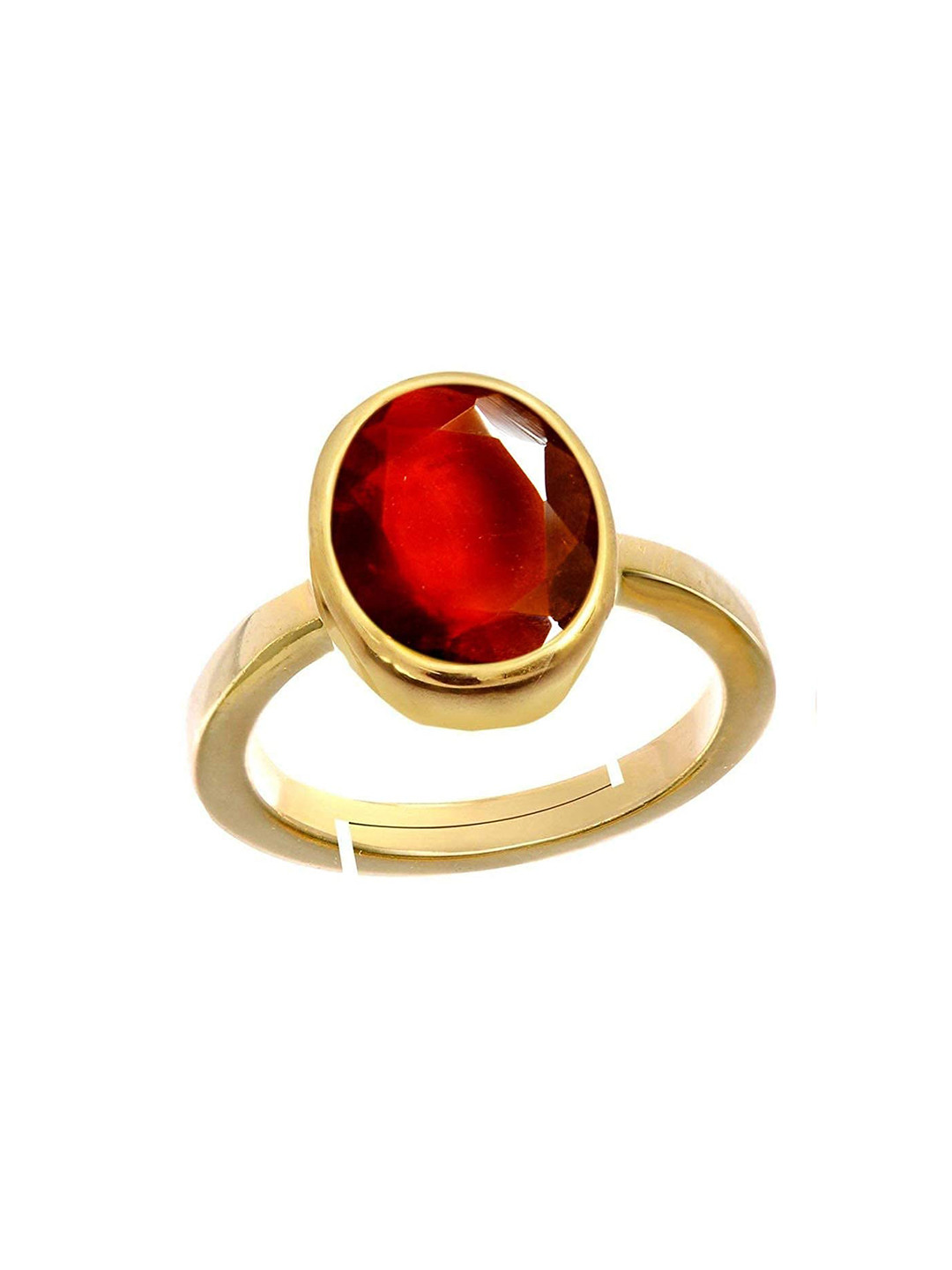 RRVGEM Hessonite Garnet Yellow Stone Finger Ring