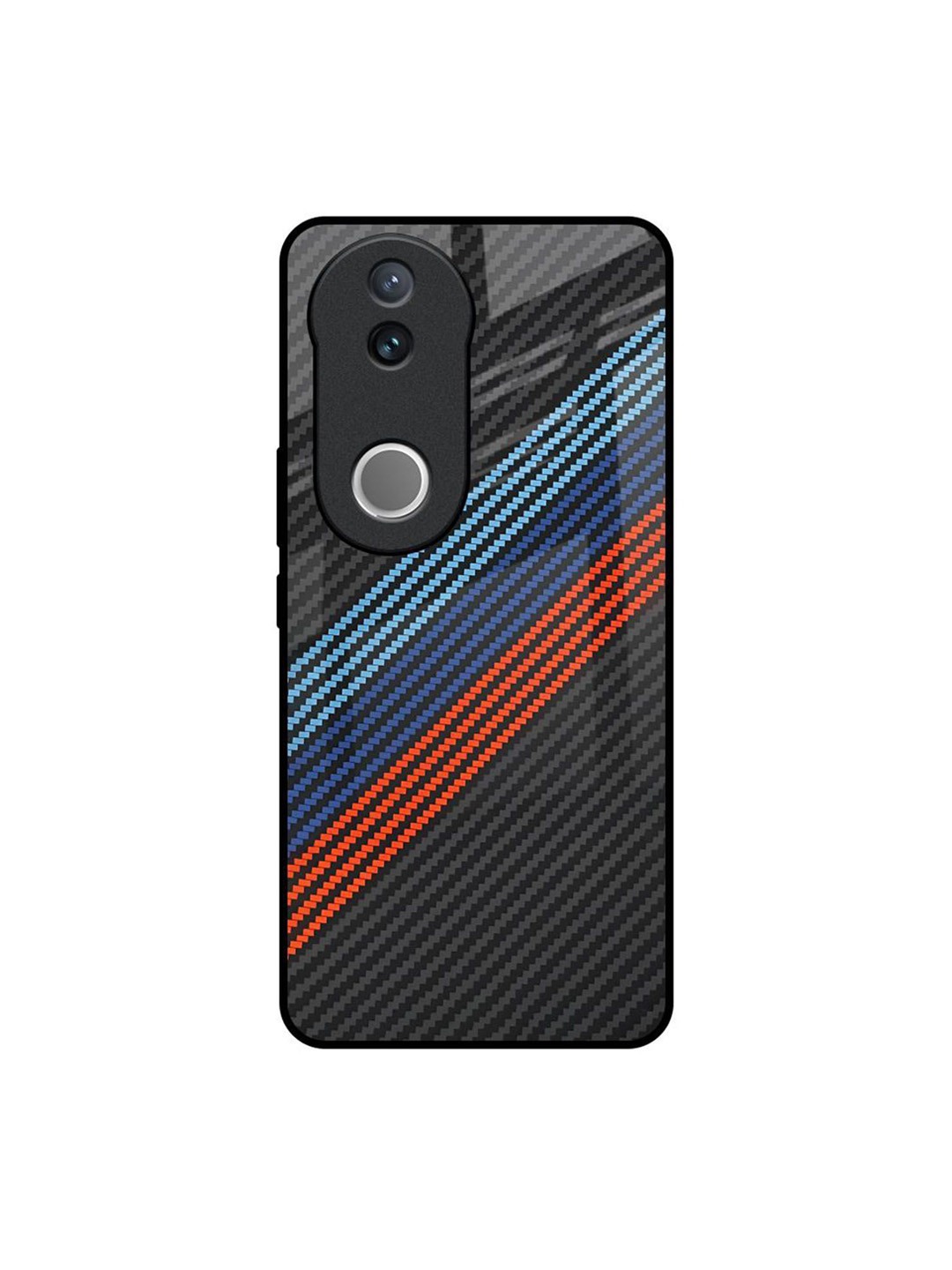 QRIOH Carbon Inspired Printed Vivo V50e 5G Impact Resistant Back Case