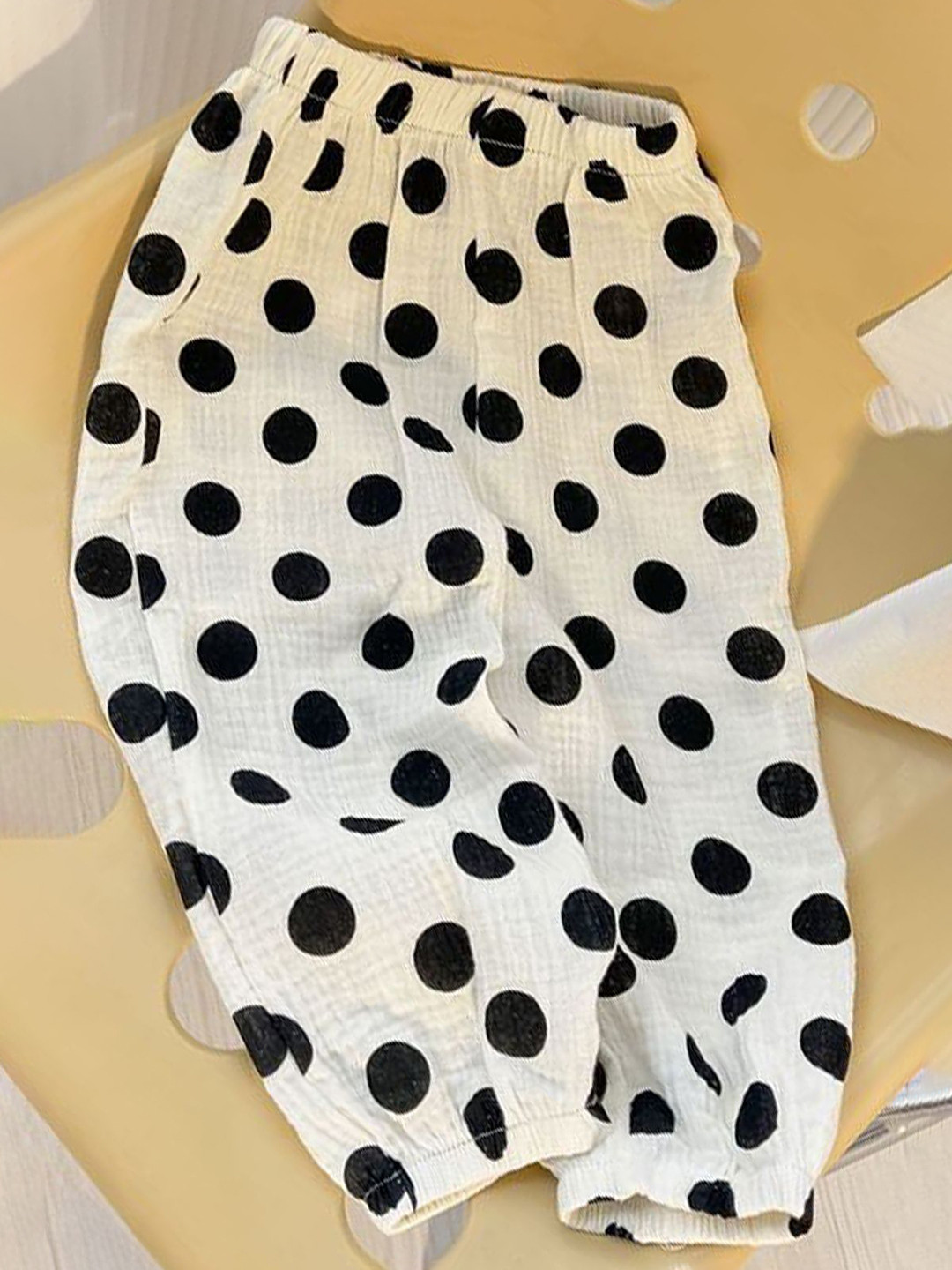 FOREVER FRIDAY Kids Girls Polka Dot Printed Relaxed Mid-Rise Regular Trousers