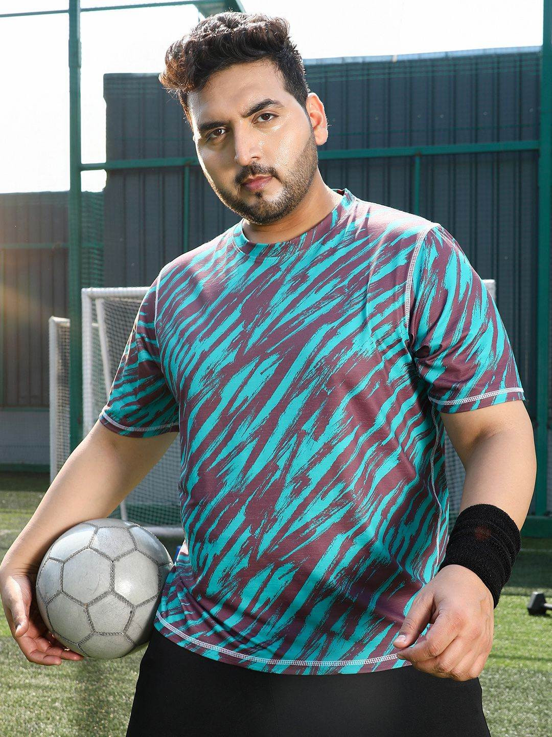 Instafab Plus Abstract Printed Round Neck Football T-shirt