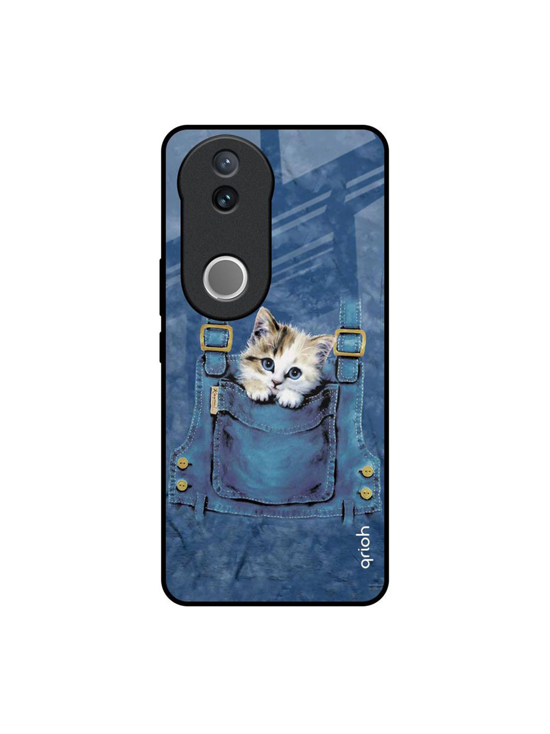 QRIOH Kitty In Pocket Printed Vivo V50e 5G Impact Resistant Back Case