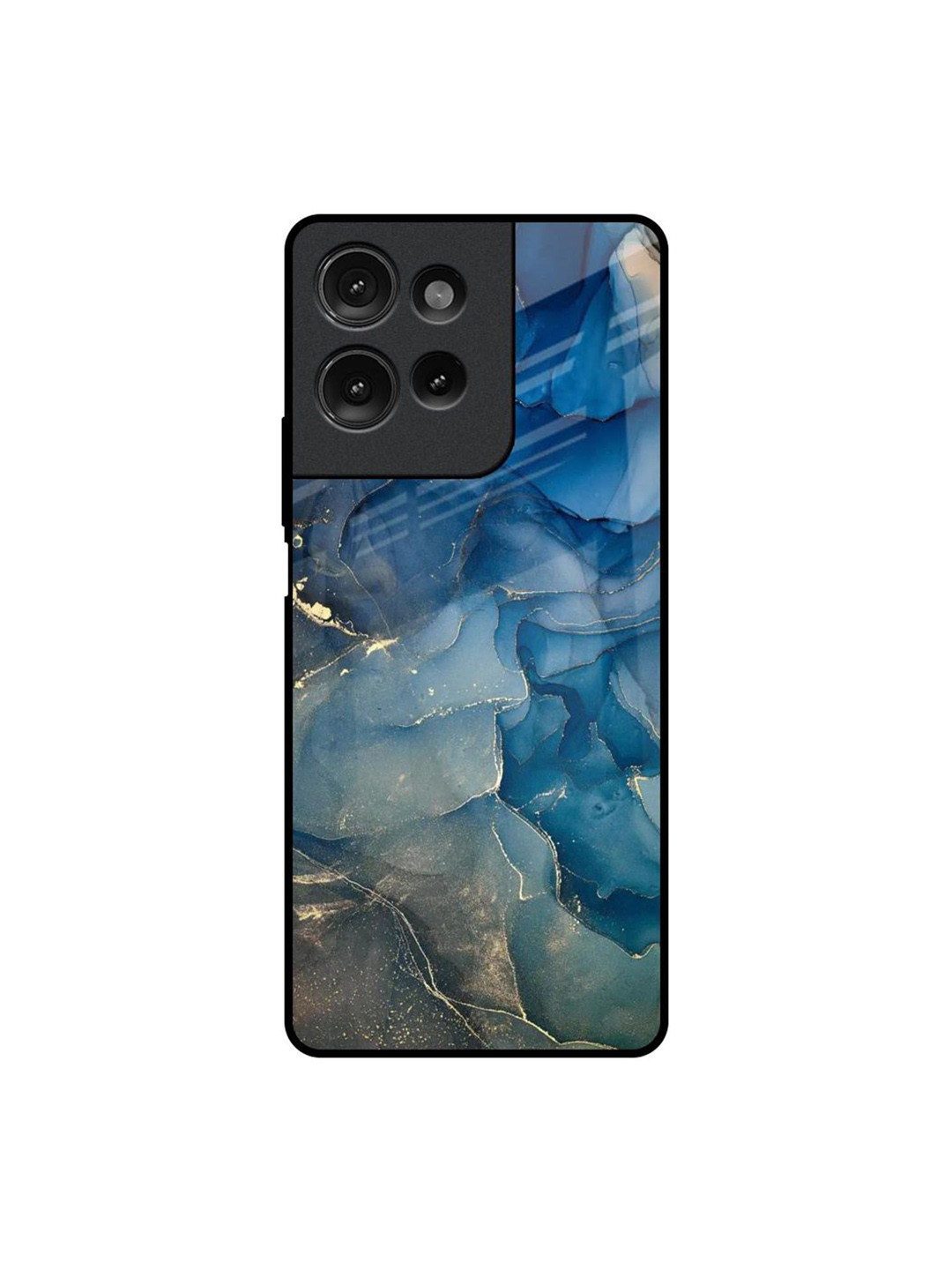 QRIOH Blue Cool Marble Real Printed Motorola G75 5G Impact Resistant Back Case
