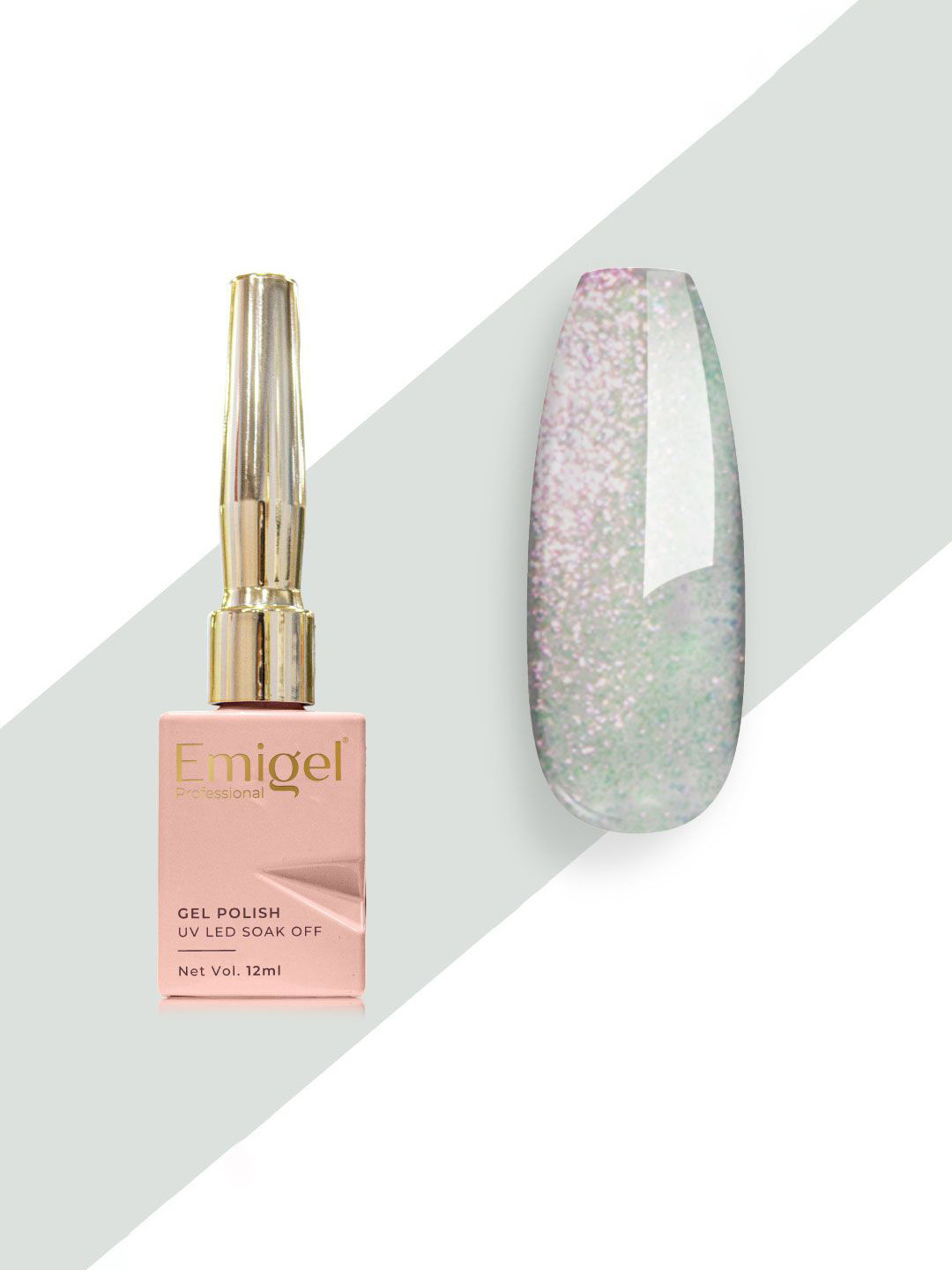 Emigel PROFESSIONAL UV Led Soak Off Gel Polish- 12 ml- Mettallic Silver - E013