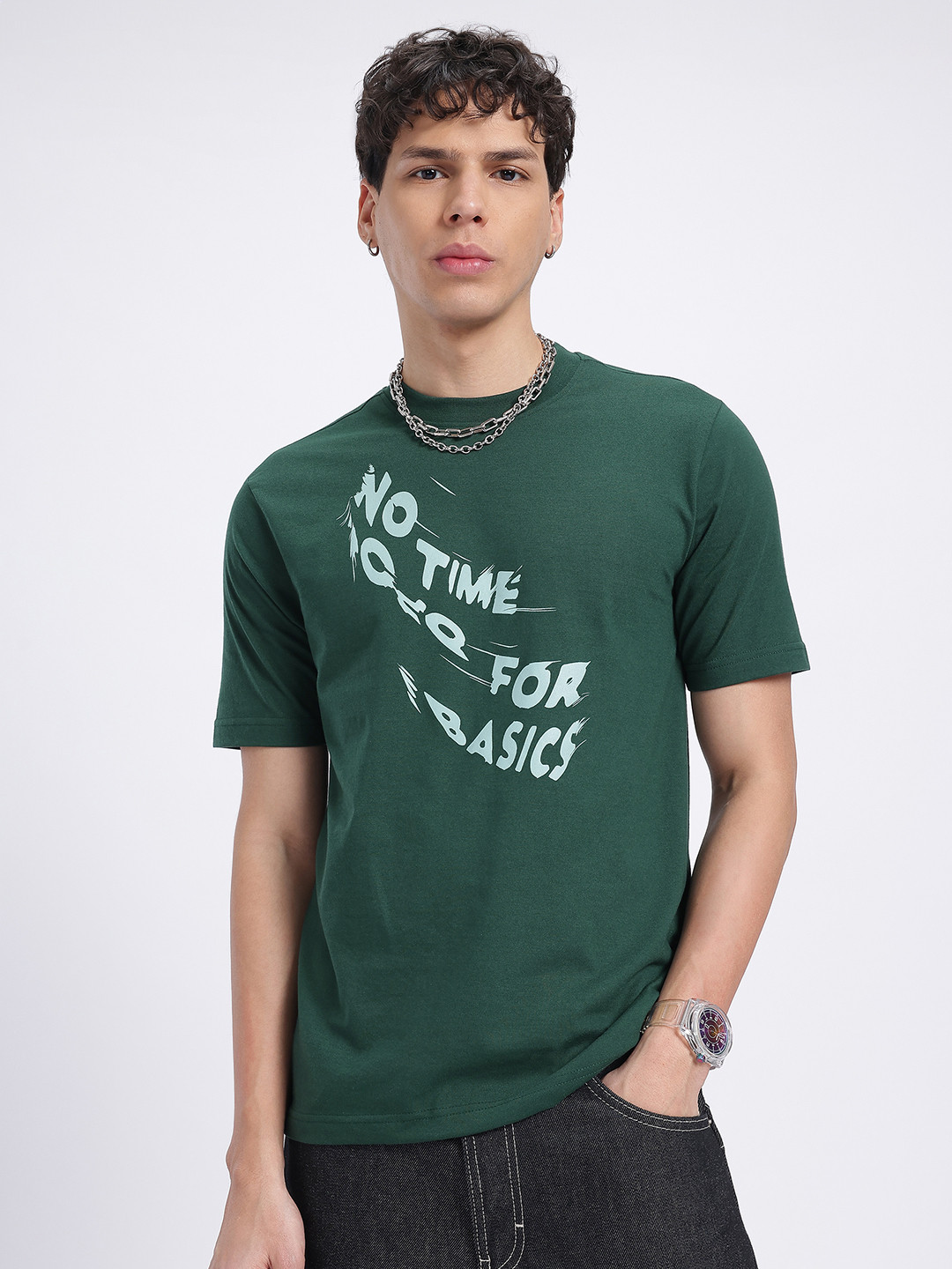 glitchez Vibe Check Typography Print T-shirt