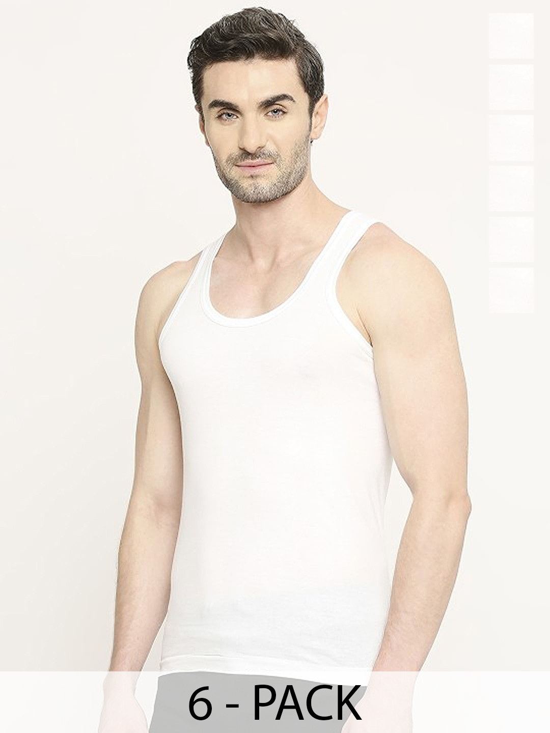 CAVENDERS Pack Of 6 Pure Cotton Breathable Innerwear Vests White Pure CottonDno-v205st