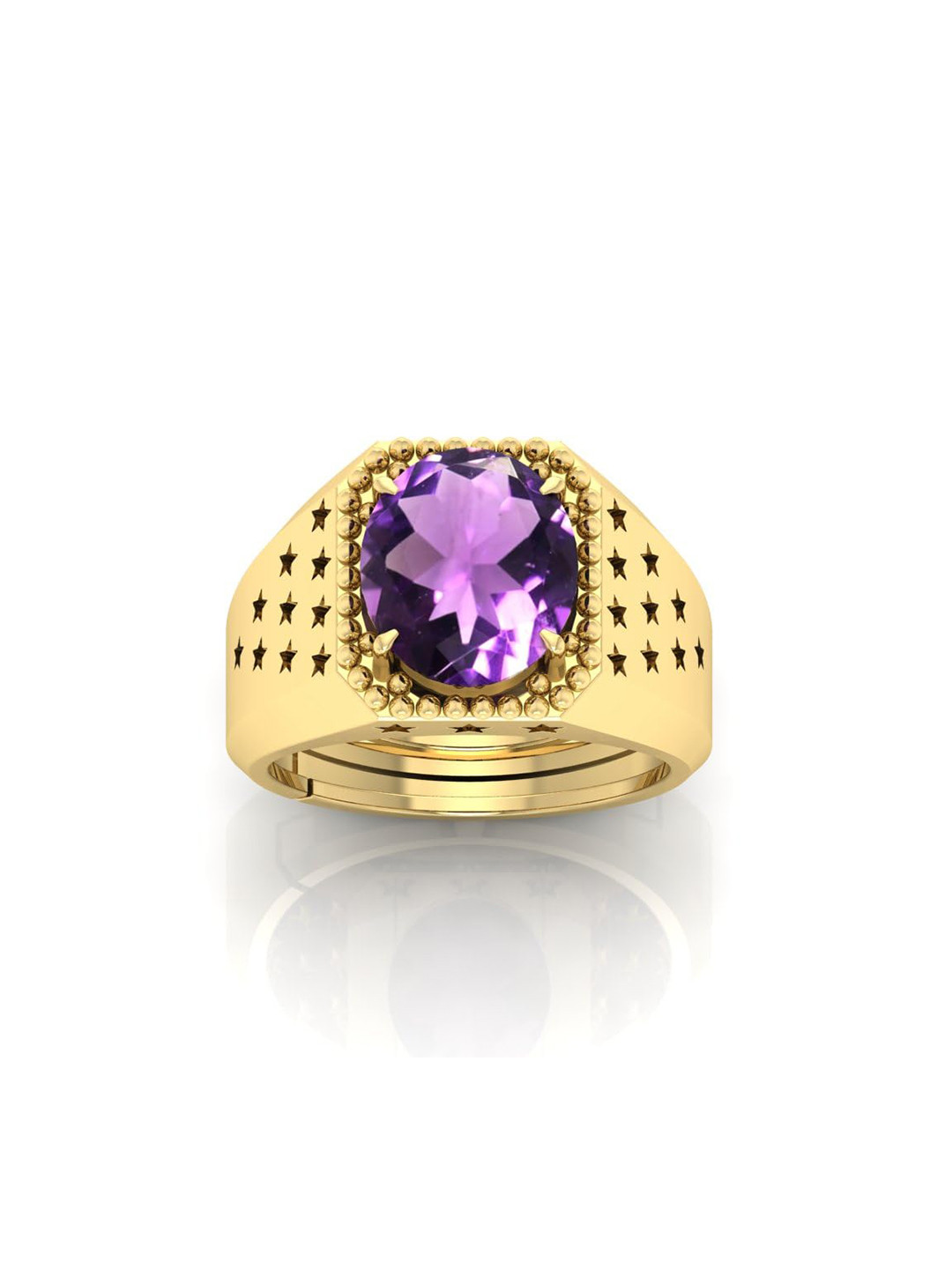 RRVGEM 13.25 Ratti Amethyst Panchdhatu Finger Ring