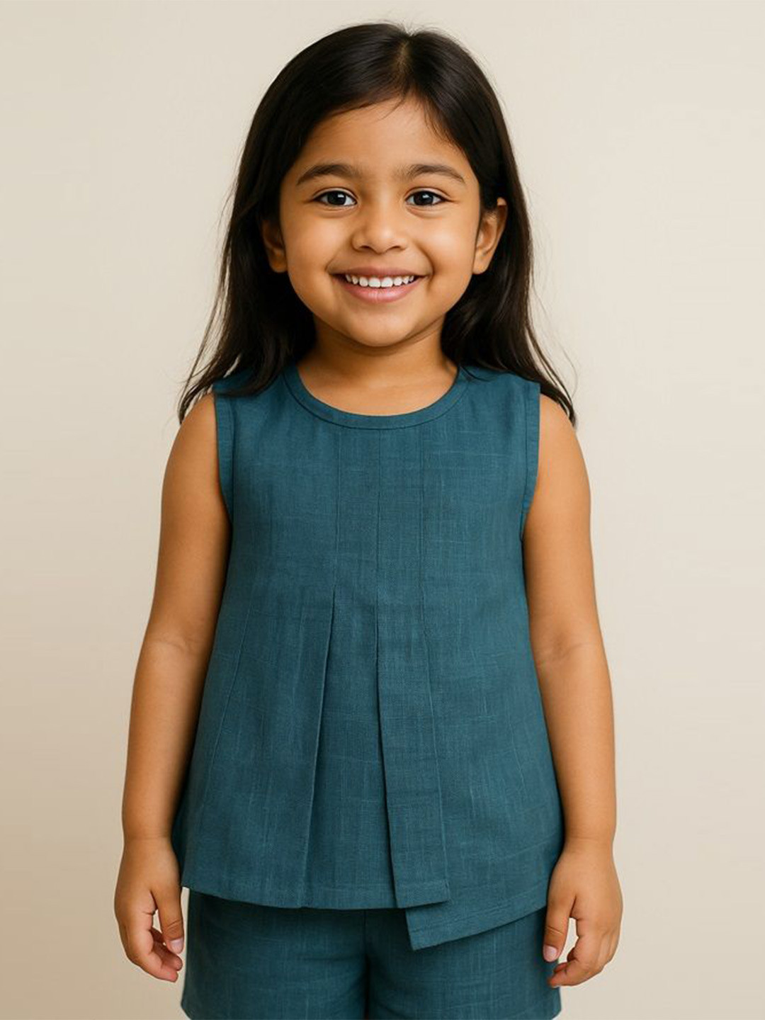EARTHY TWEENS Girl Berry Blue Asymmetrical Top