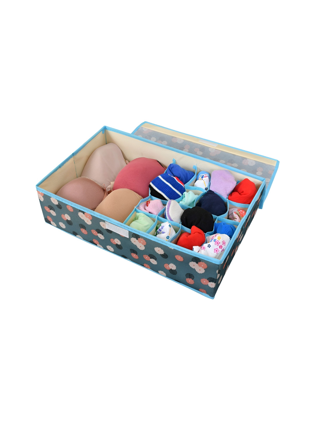 Yellow Weaves Blue Wardrobe Drawer Organisers