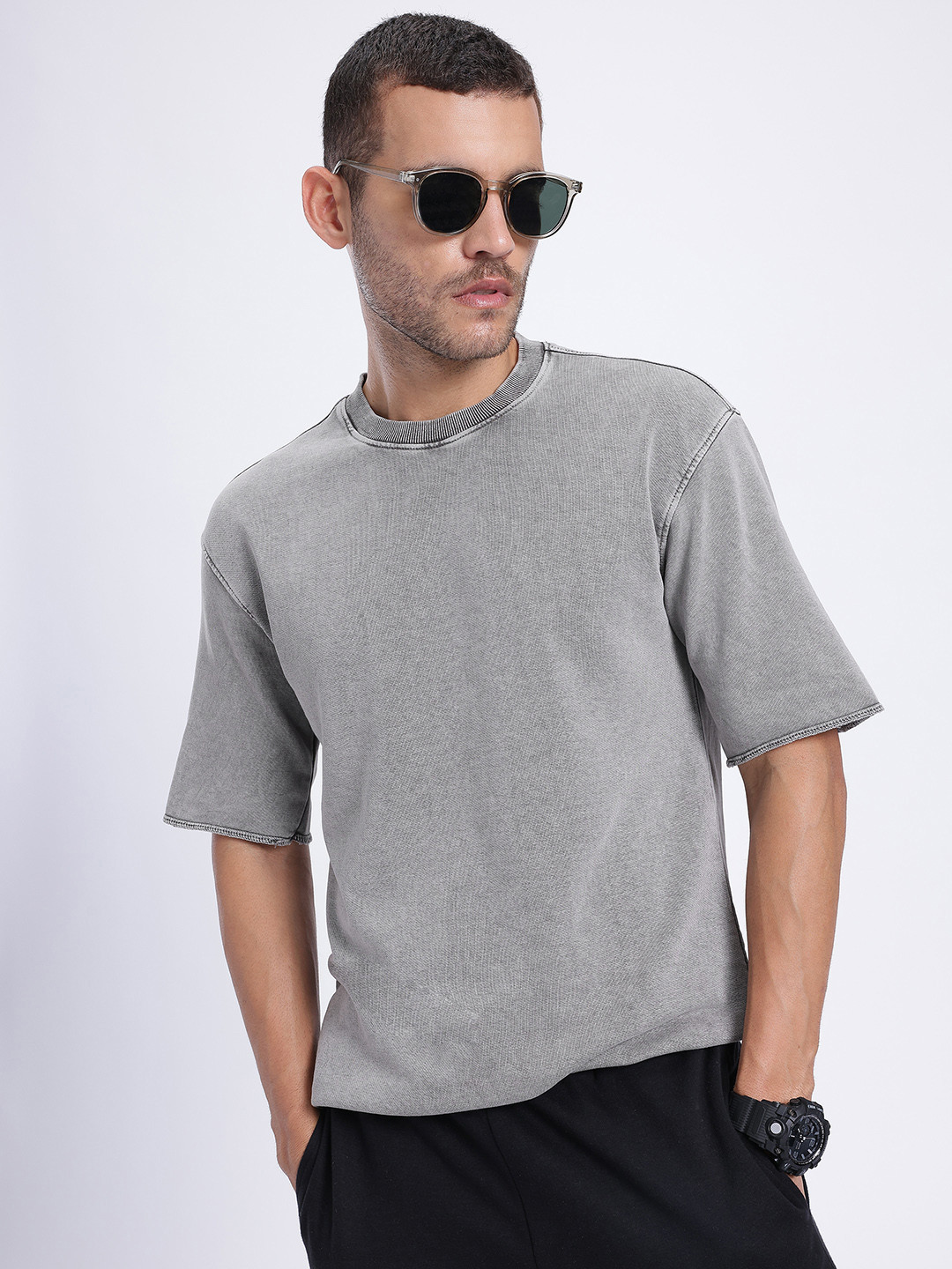 glitchez Oversized Drip Acid Wash T-shirt