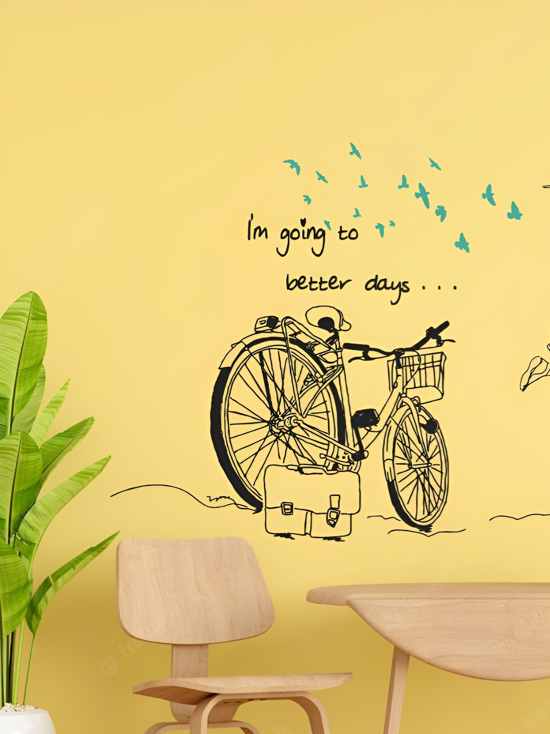 Decor Villa Multicolor Girl with Bicycle Wall Sticker