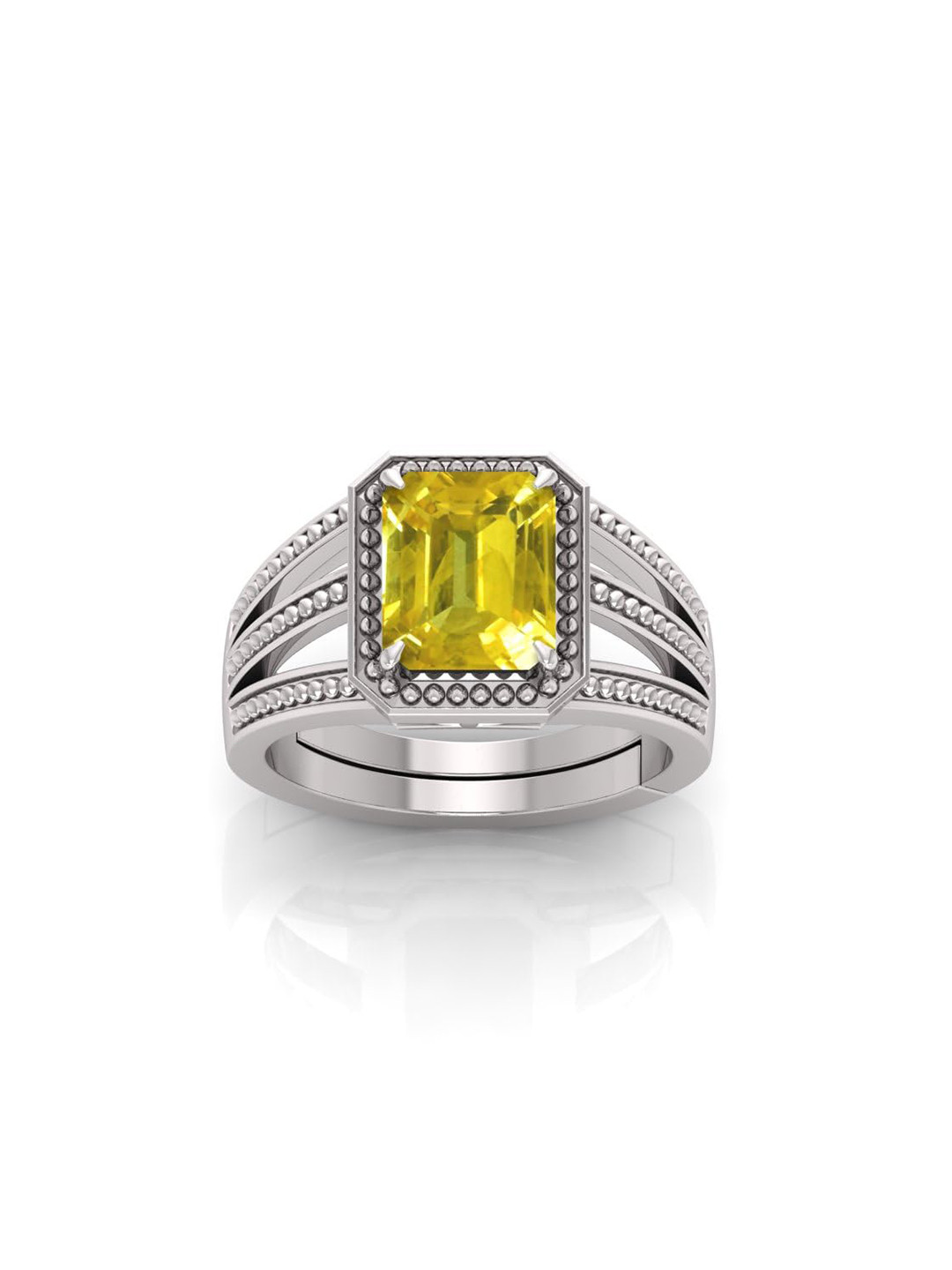 RRVGEM Unheated 5.00 KT Silver Plated Ring Size