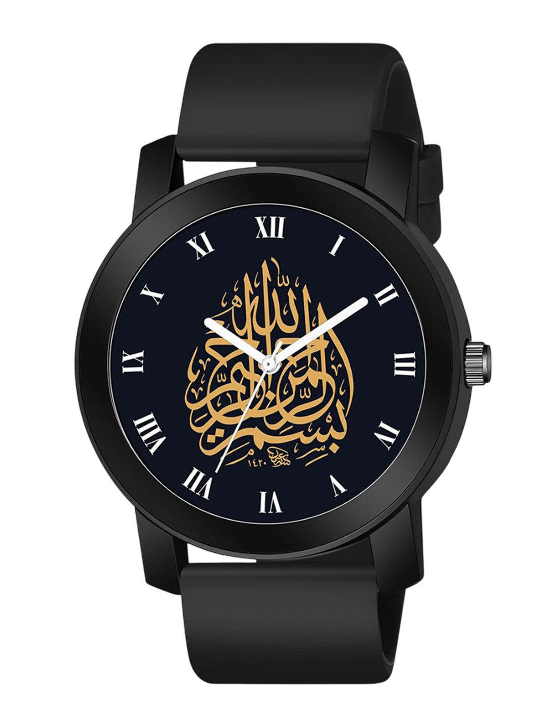CSAMON Men Printed Dial & Straps Analogue Watch Pando BLK Islamic ROM02 804 BLK_SH