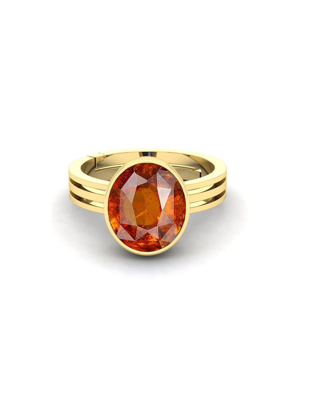 RRVGEM Pack of 5 Hessonite Garnet Ring Set