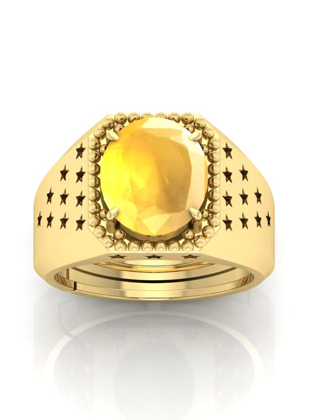 RRVGEM 6.00 KT Yellow Sapphire Pukh Ring