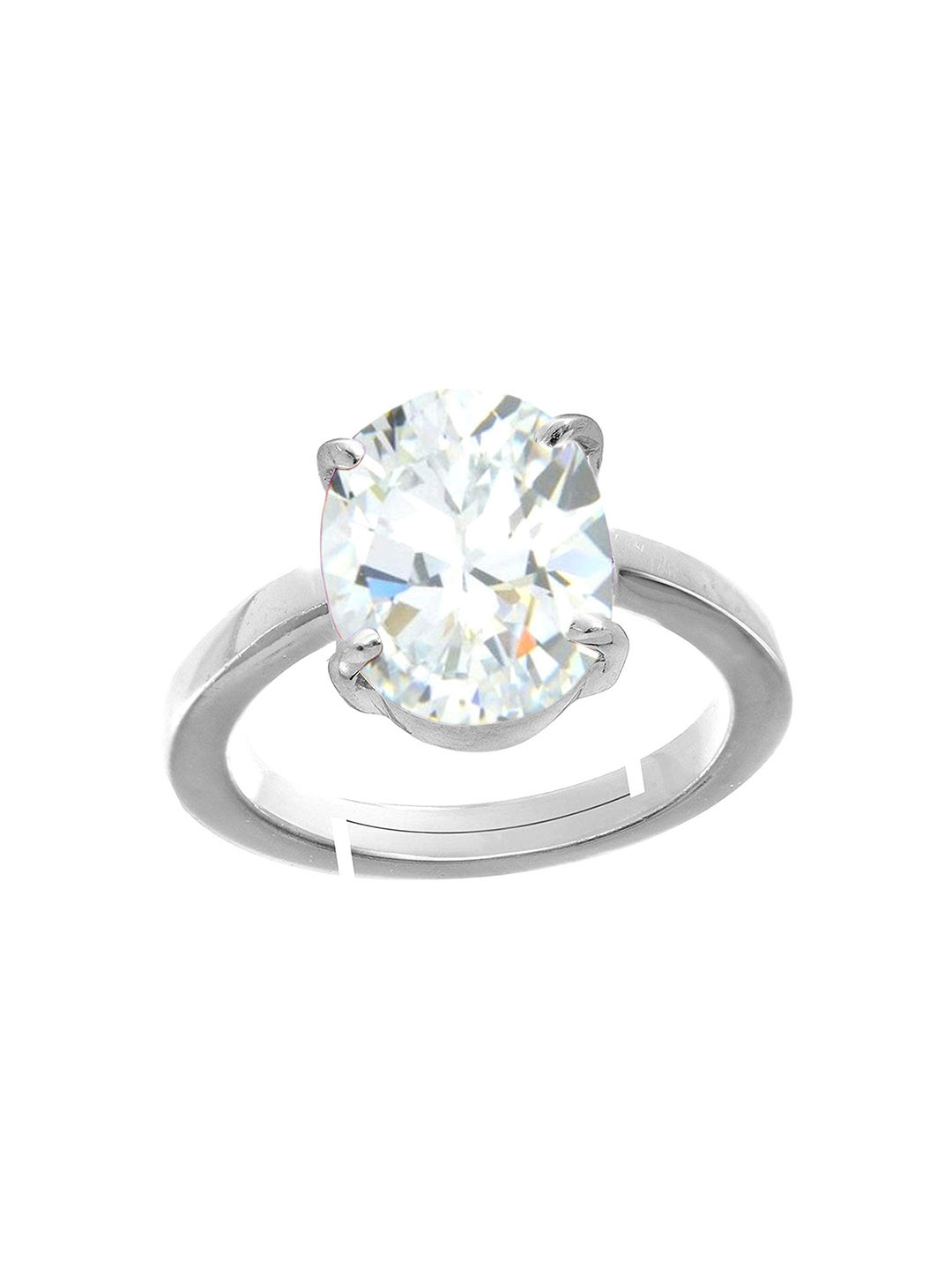RRVGEM 8.25 Ratti Round Shape Cubic White Zircon American Stone Ring